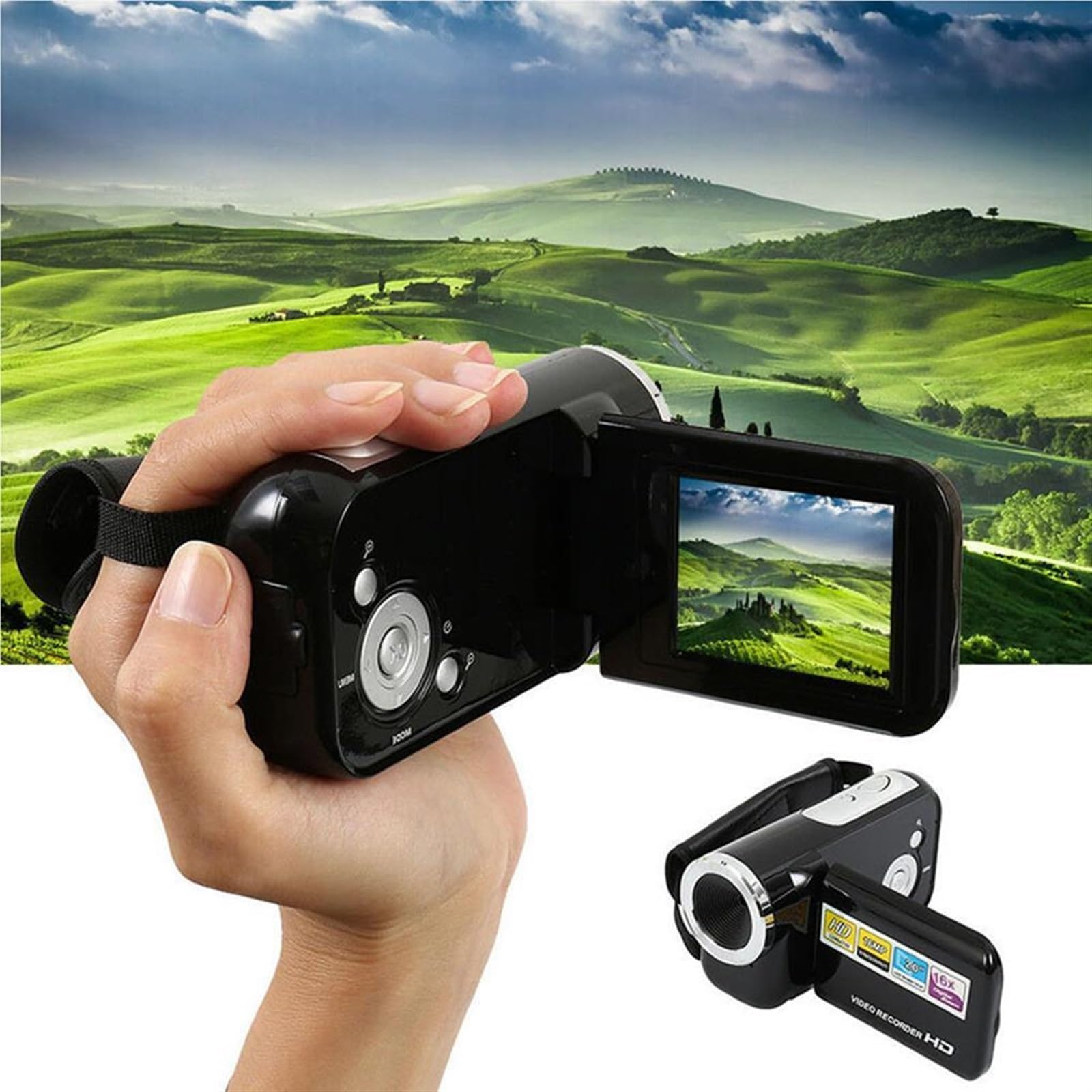 HD 1080P Video Camera for Kids & Beginners - LCD Screen Digital Camcorder for Vlogging & Travel
