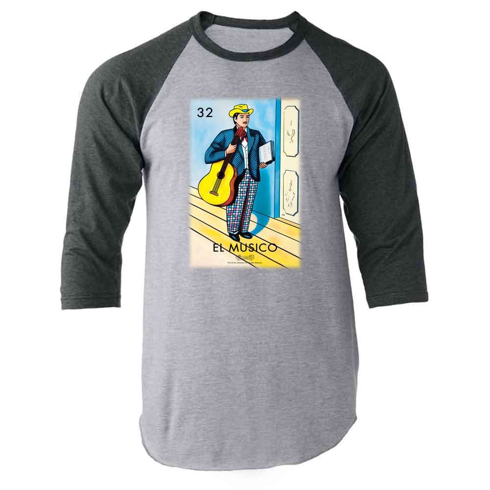 Pop Threads El Musico Musician Loteria Card Mexican Graphic T-Shirt for Men - Vintage Latino Cultural Tee for Casual Wear, Music Festivals & Hispanic Heritage Celebrations