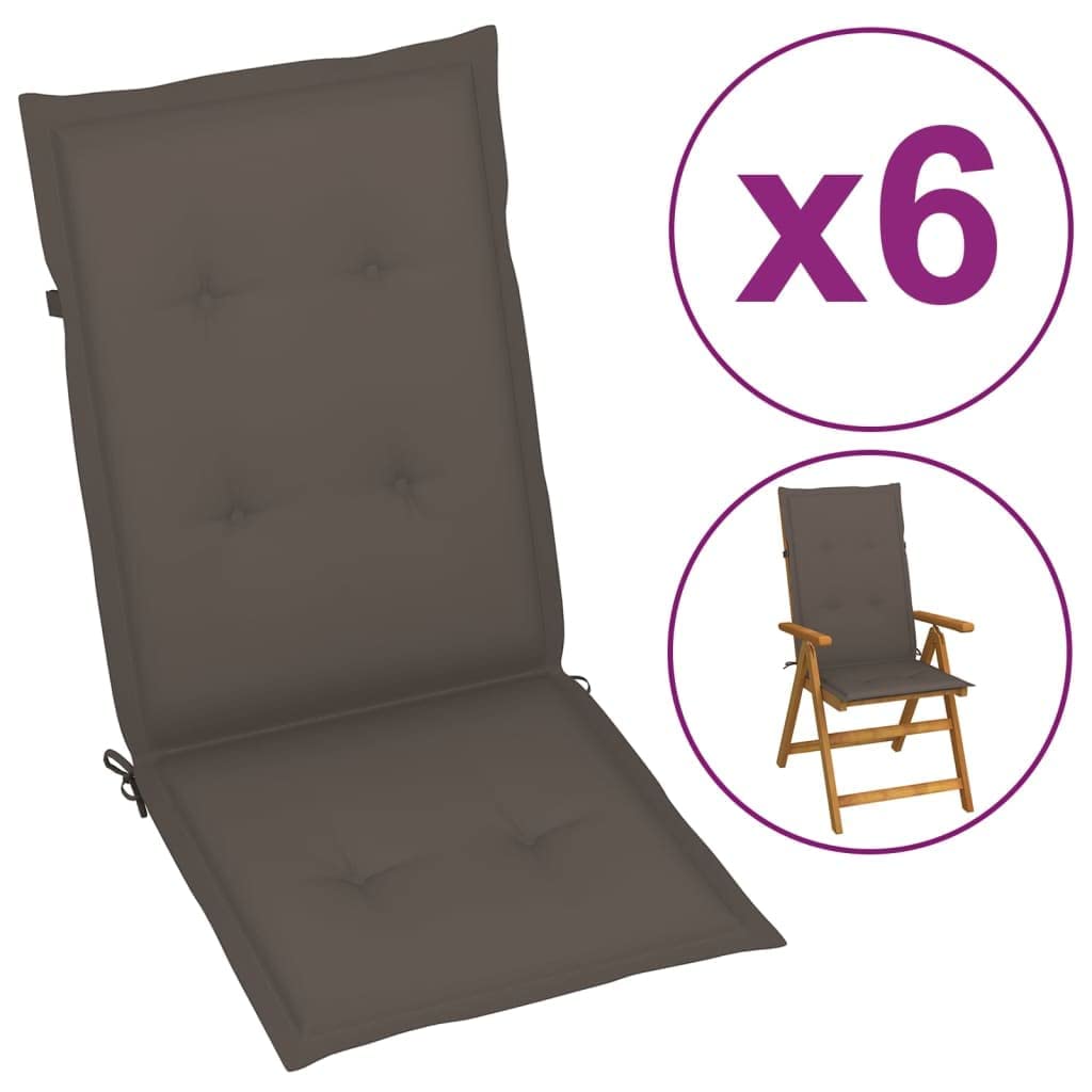 6-Piece Universal Garden Chair Cushions Set with Ties - 47.2