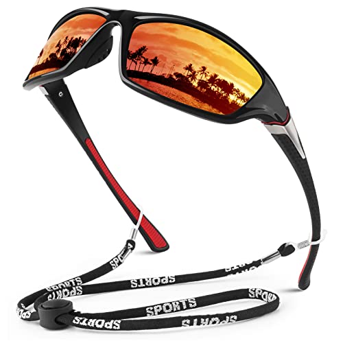 C Black Red Frame/Amber-scarlet Mirrored Lens