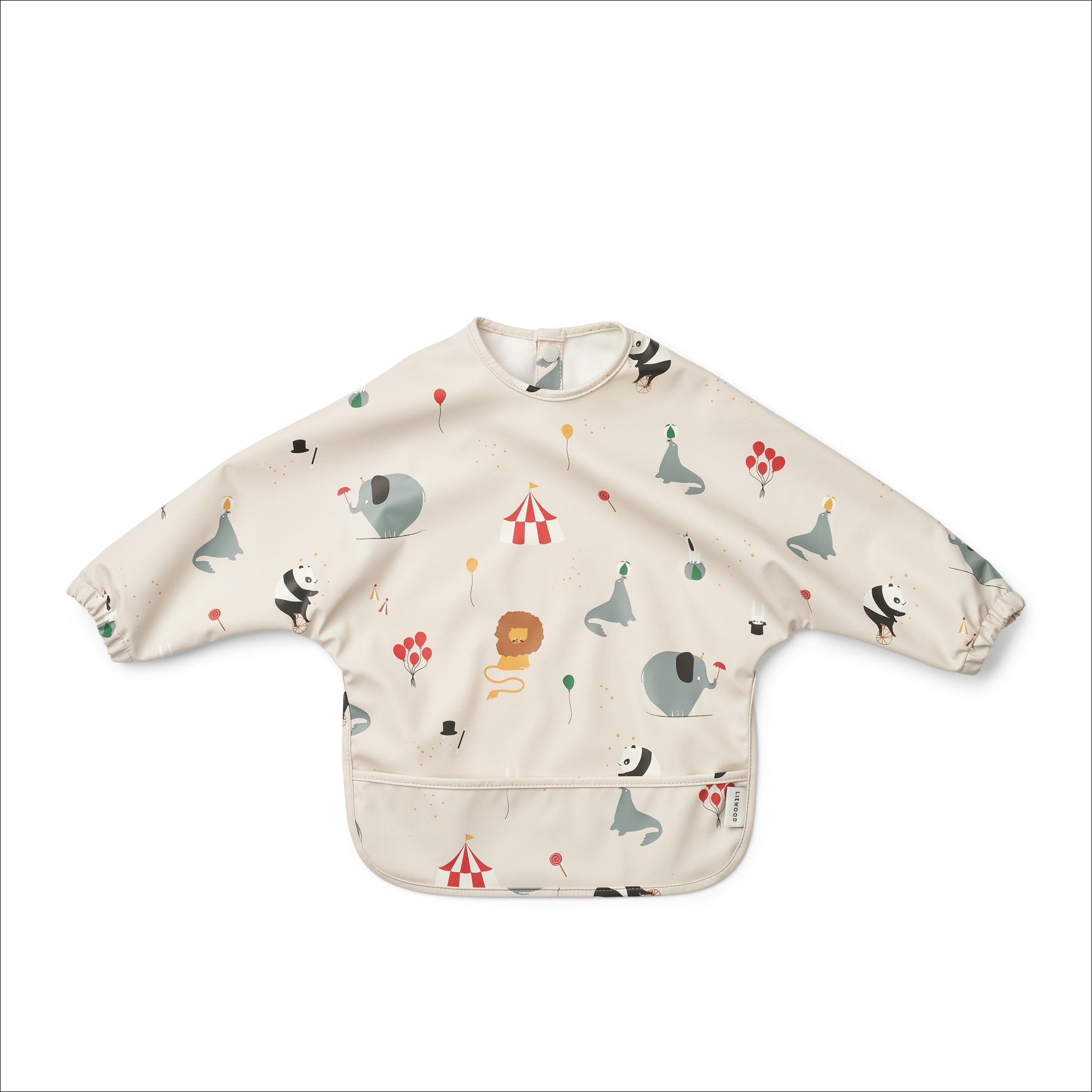 LIEWOOD Merle Printed Cape Bib for Babies - Soft & Stylish Circus/Sandy Design - Perfect for Playtime, Photo Shoots & Special Occasions