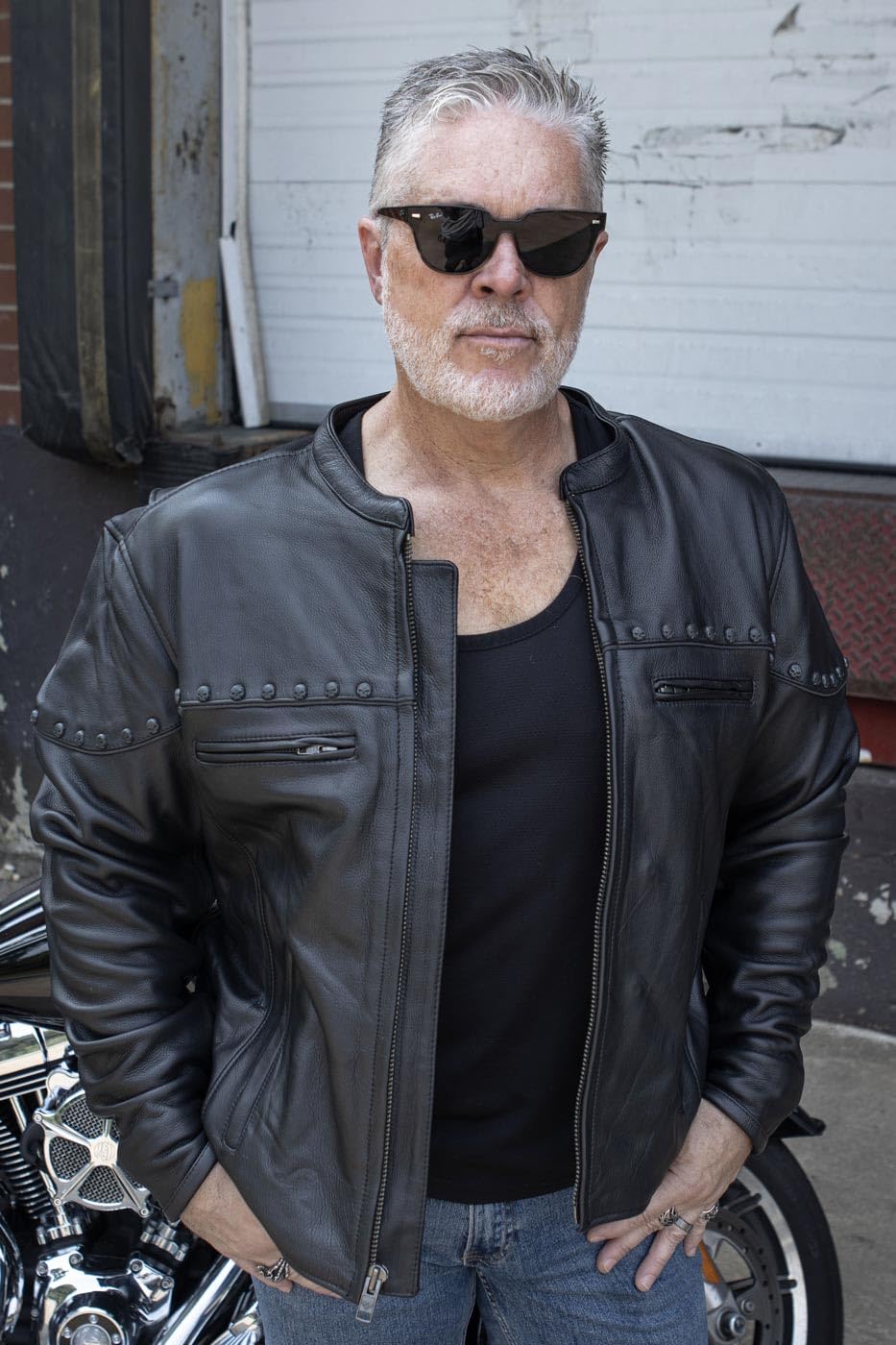 Milwaukee Leather MLM1504 Men's Black 'The Skelly Racer' Premium Motorcycle Jacket - High-Quality Biker Jacket for Riding, Racing & Casual Wear