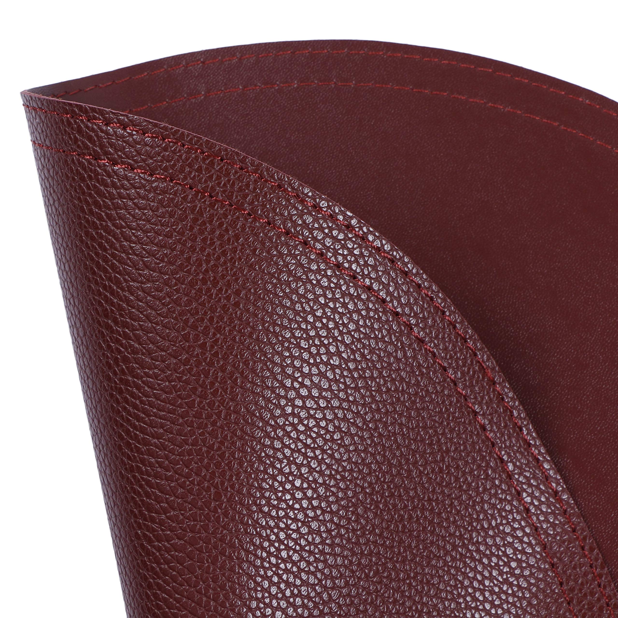 Premium Faux Leather Round Placemats and Coasters Set - Waterproof & Easy Clean Kitchen Table Mats for Dining Table, Coffee Table, Home Decor - Perfect for Everyday Use, Dinner Parties & Holiday Gatherings
