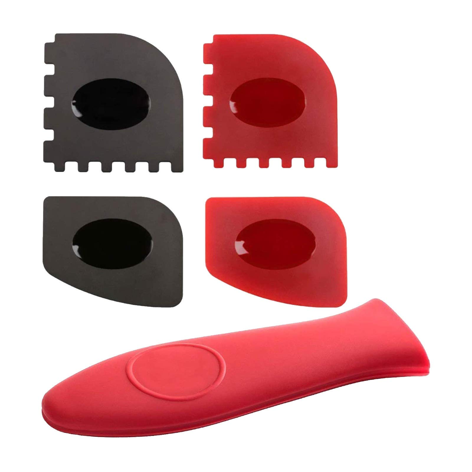 5-Piece Silicone Pot Handle Set - Heat Resistant, Non-Slip Cooking Utensil Holder for Pots & Pans - Large Multicolor Kitchen Accessories for Safer Cooking & Baking (Stove, Oven & BBQ Use)