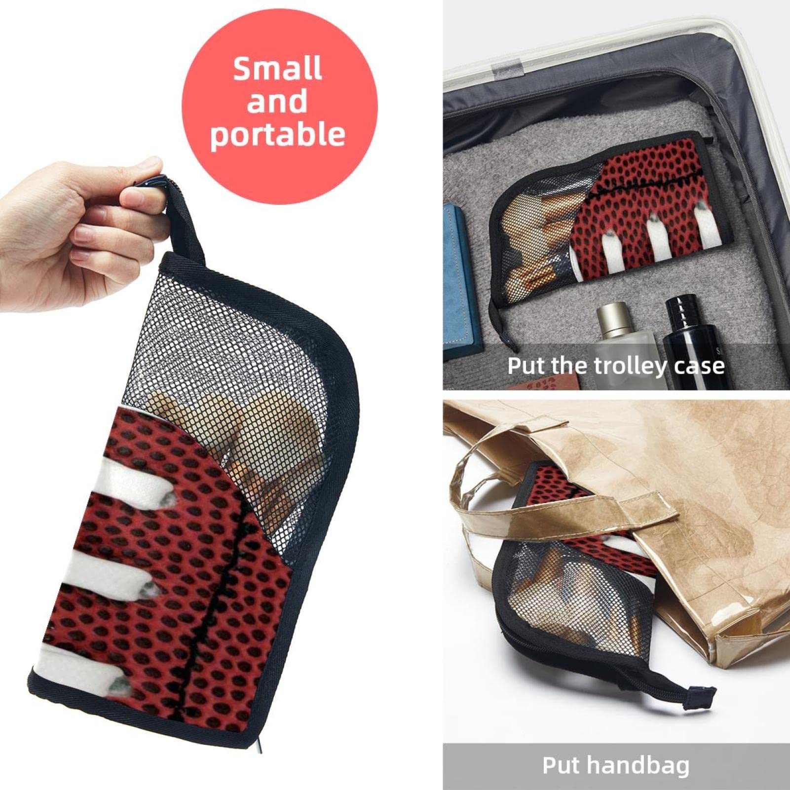 12-Piece Makeup Brush Organizer Bag with Football Texture - Portable Travel Cosmetic Brush Holder Case for Makeup Artists & On-the-Go Beauty Enthusiasts (Perfect for Gym Bags, Travel Kits & Vanity Organization)