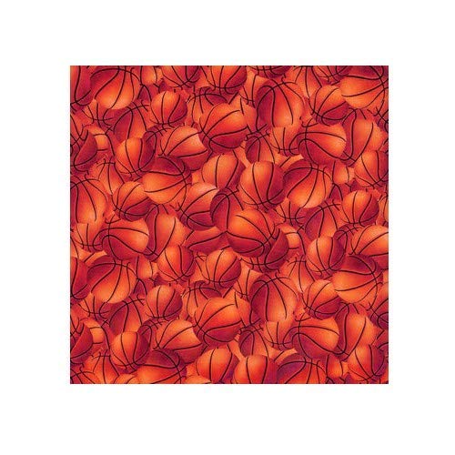 Cotton Calico Fabric for Basketballs - 1 Yard for DIY Sports Crafts