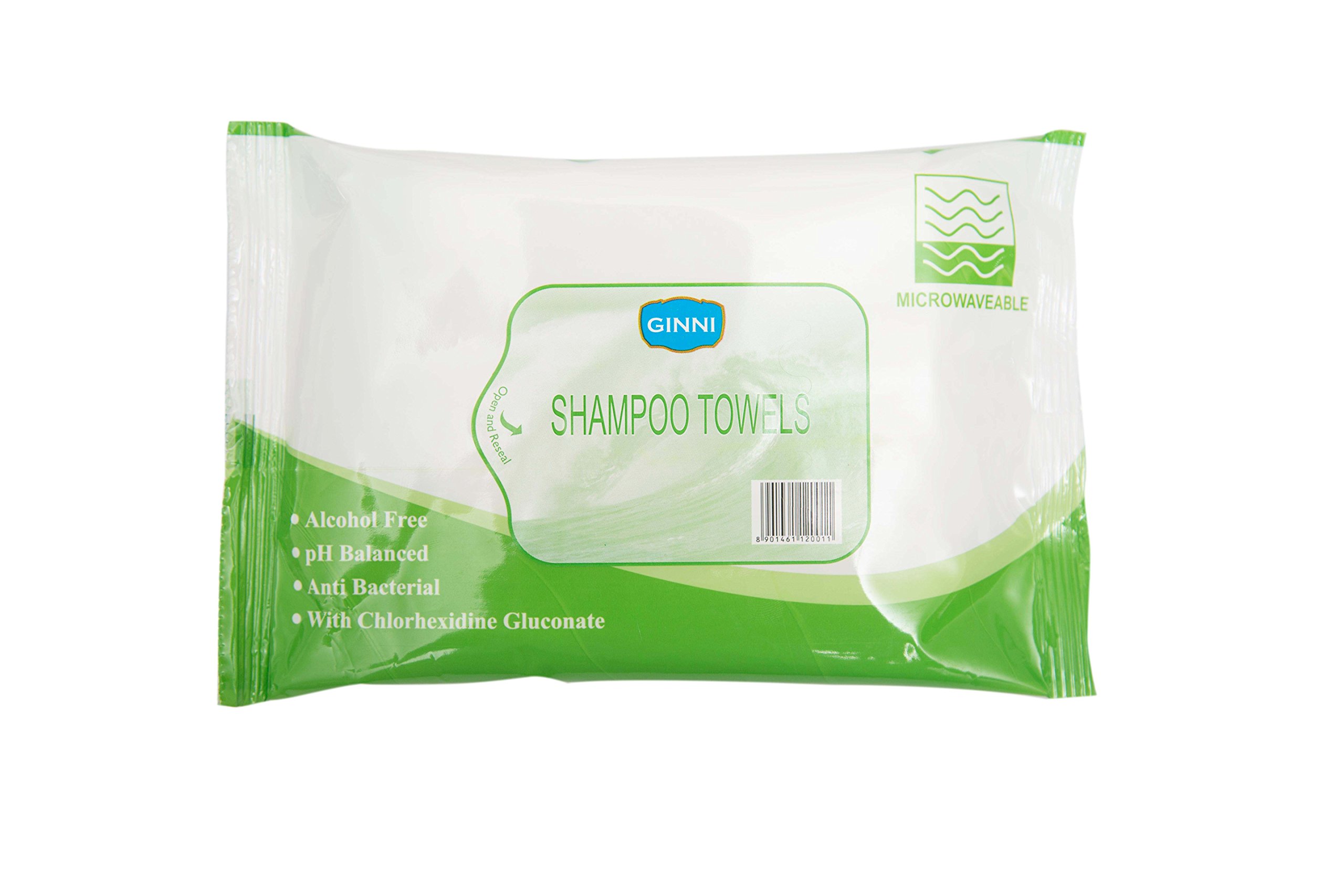 GINNI No Rinse Shampoo Towel Wet Wipes - 70 Dry Bath Sponge Wipes for Adults & Seniors (10 Pulls/Pack) - Ideal for Travel, Camping, Hospital & Elderly Care