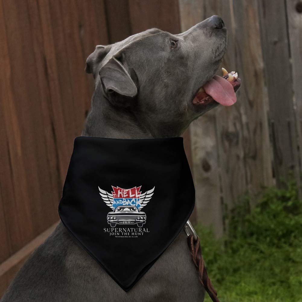 Supernatural to Hell and Back Dog Bandana - Washable Pet Scarf for Halloween, Cosplay & Costume Parties - Perfect for Dogs, Puppies & Pet Costume Events