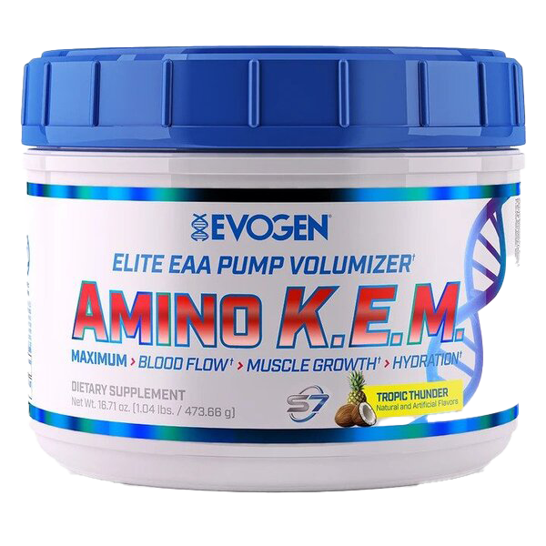 Evogen Amino K.E.M. EAA Essential Amino Acid Supplement - Tropical Thunder Flavor, 464g | Pre-Workout & Post-Workout Recovery for Athletes & Fitness Enthusiasts