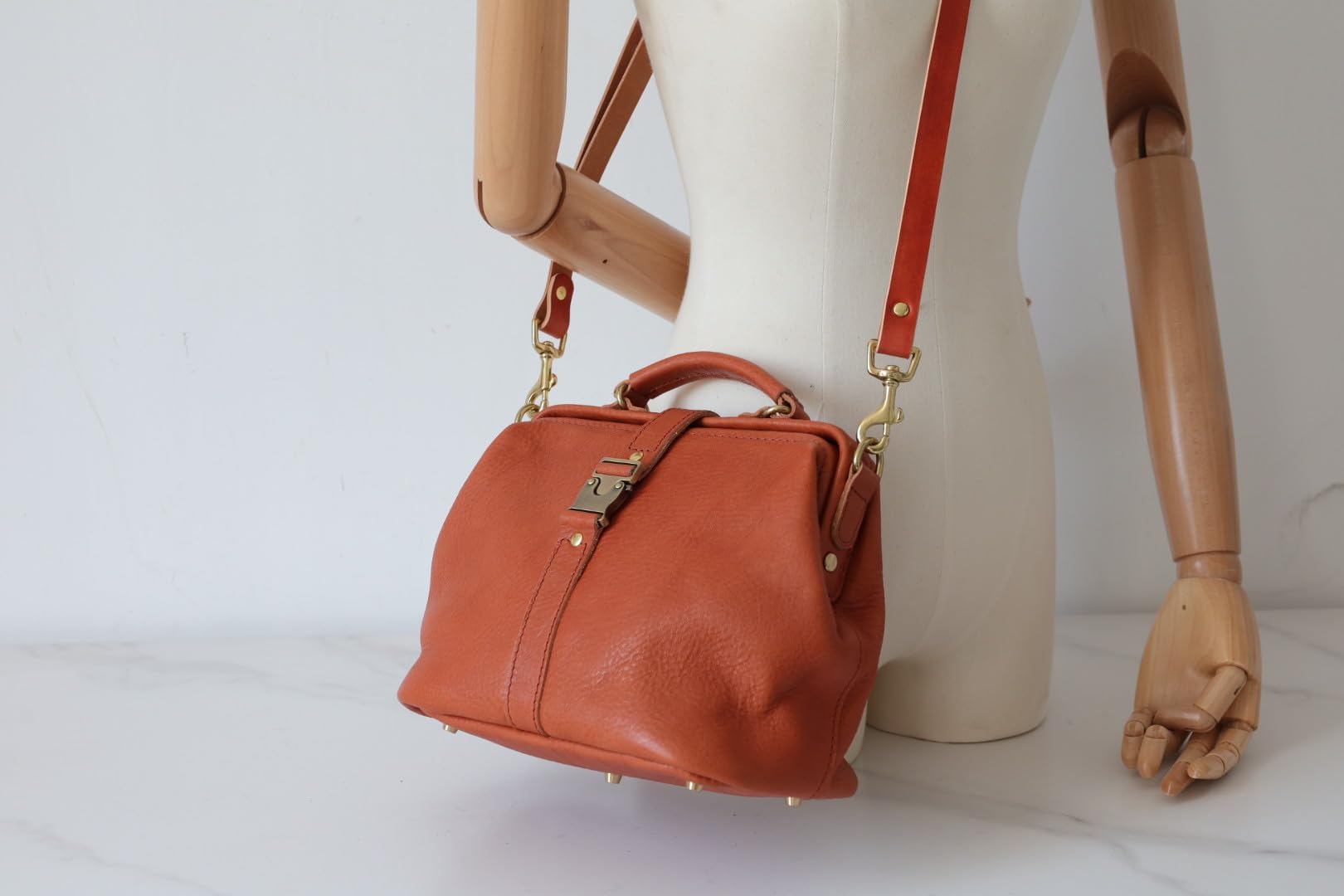 Premium Soft Leather Doctor's Bag – Stylish Medical Bag, Shoulder Purse, Monogrammed Leather Handbag for Everyday Carry (Brown) – Perfect for Work, Travel & Professional Use