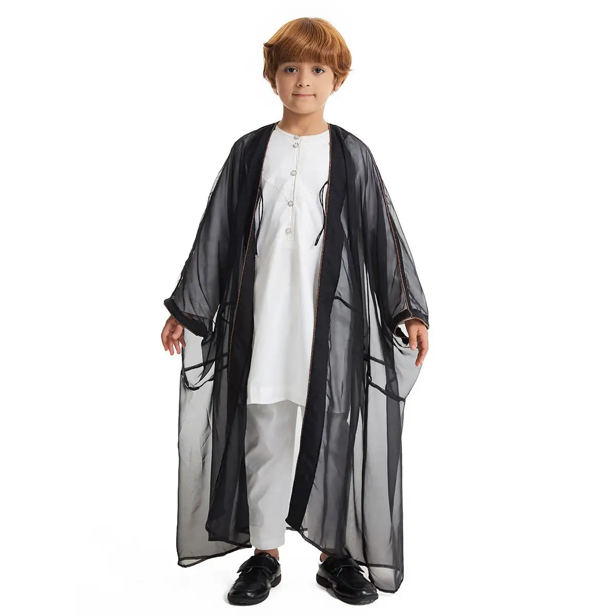 Authentic Middle Eastern Arab Boy Bisht - Traditional Embroidered Robe for Special Occasions | Perfect for Weddings, Eid Celebrations & Cultural Events