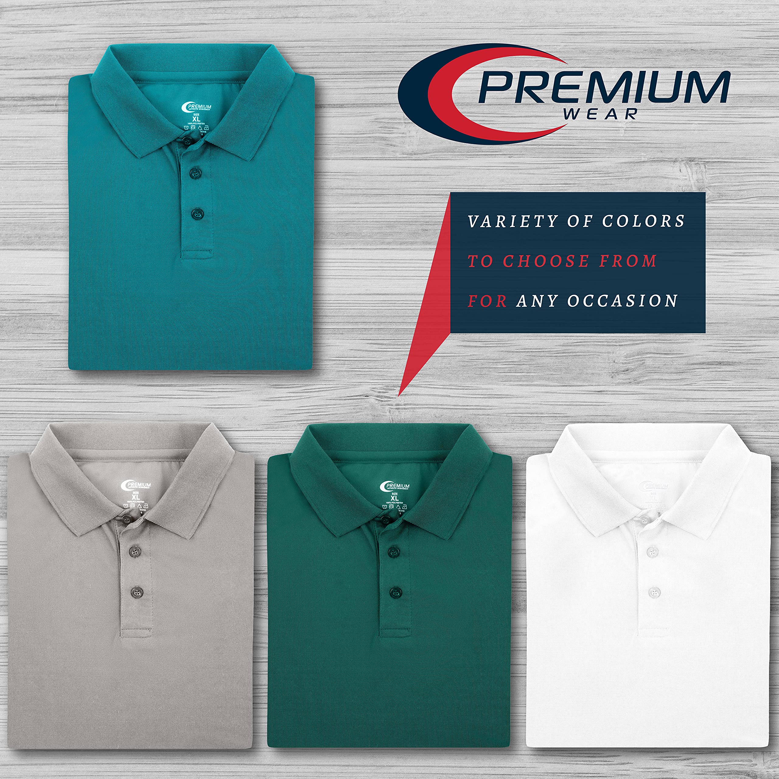 Premium Moisture-Wicking Men's Polo Shirt - Breathable & Quick-Dry Performance Tee for Golf, Work & Outdoor Activities