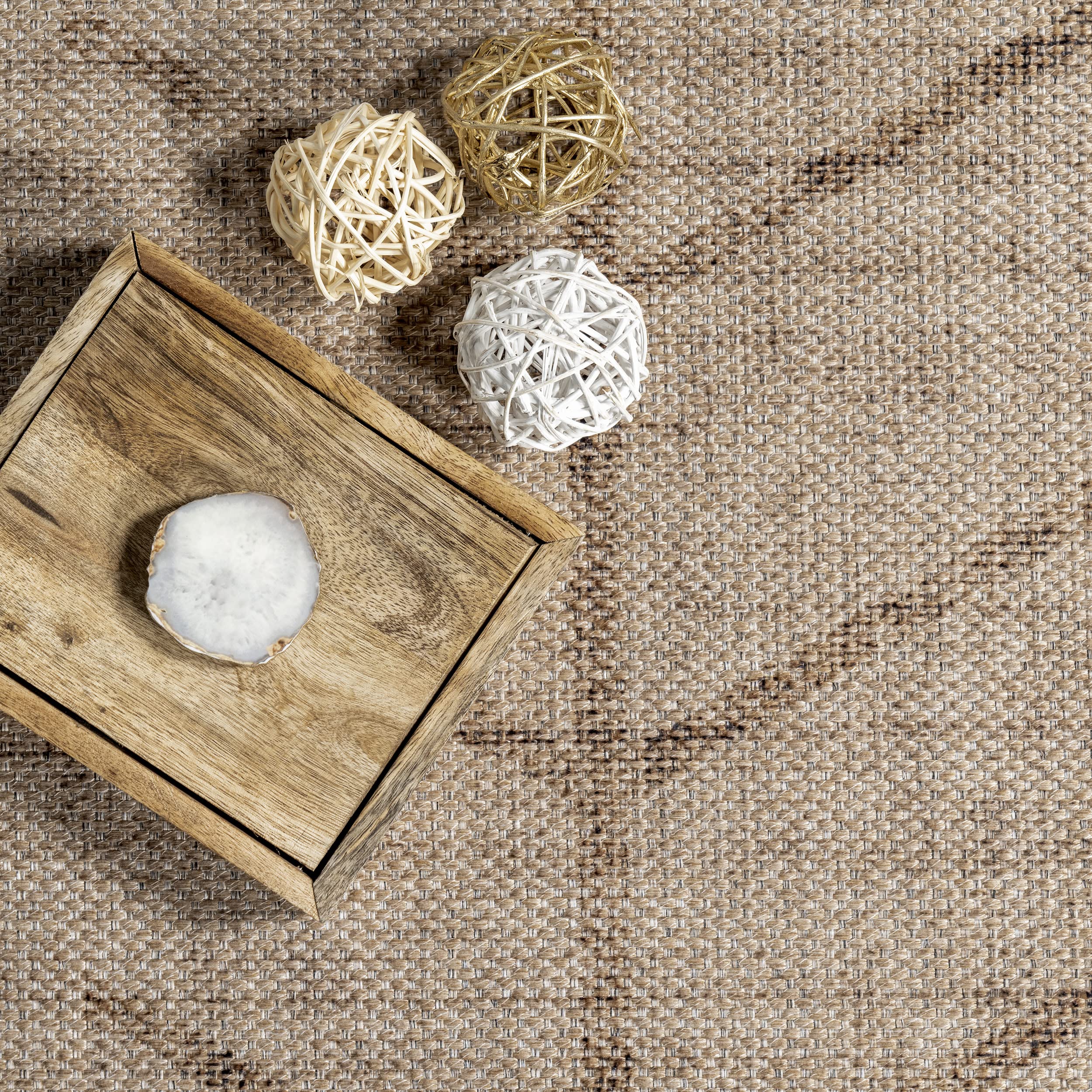 nuLOOM Lauren Liess Lori Arrow Easy Jute Machine Washable Area Rug 8x10 Natural - Perfect for Living Room, Bedroom & Home Decor