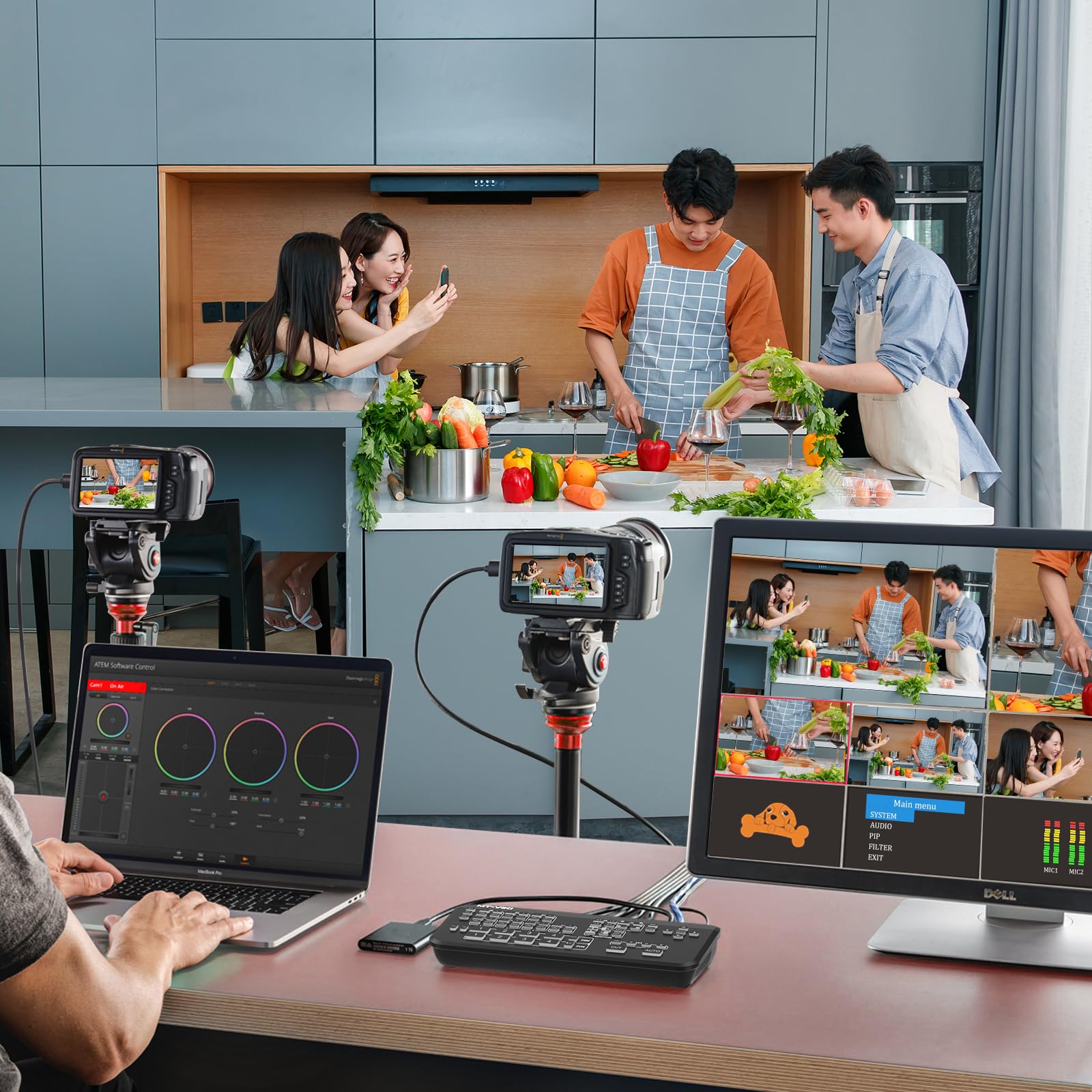 MT-VIKI 4K HDMI Live Stream Switcher - Professional Video Mixer with Multi-View Preview, Audio Mixer & 3.5mm Input - Perfect for OBS, YouTube Live Streaming, Gaming Broadcasts & Church Services