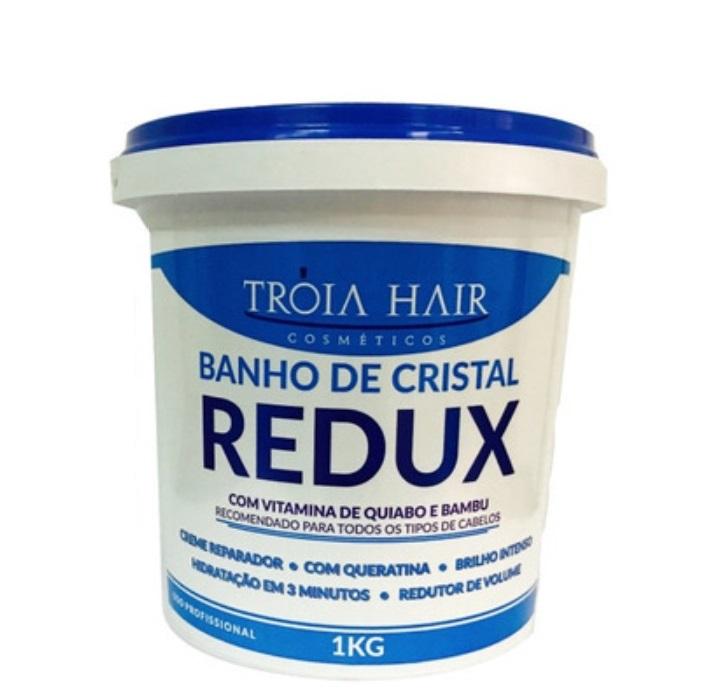 Crystal Bath Banho de Cristal Redux Okra Bamboo Shine Hair Mask 1Kg - Deep Conditioning Treatment for Damaged Hair | Salon-Quality Hair Care at Home | Perfect for Dry, Frizzy, and Color-Treated Hair