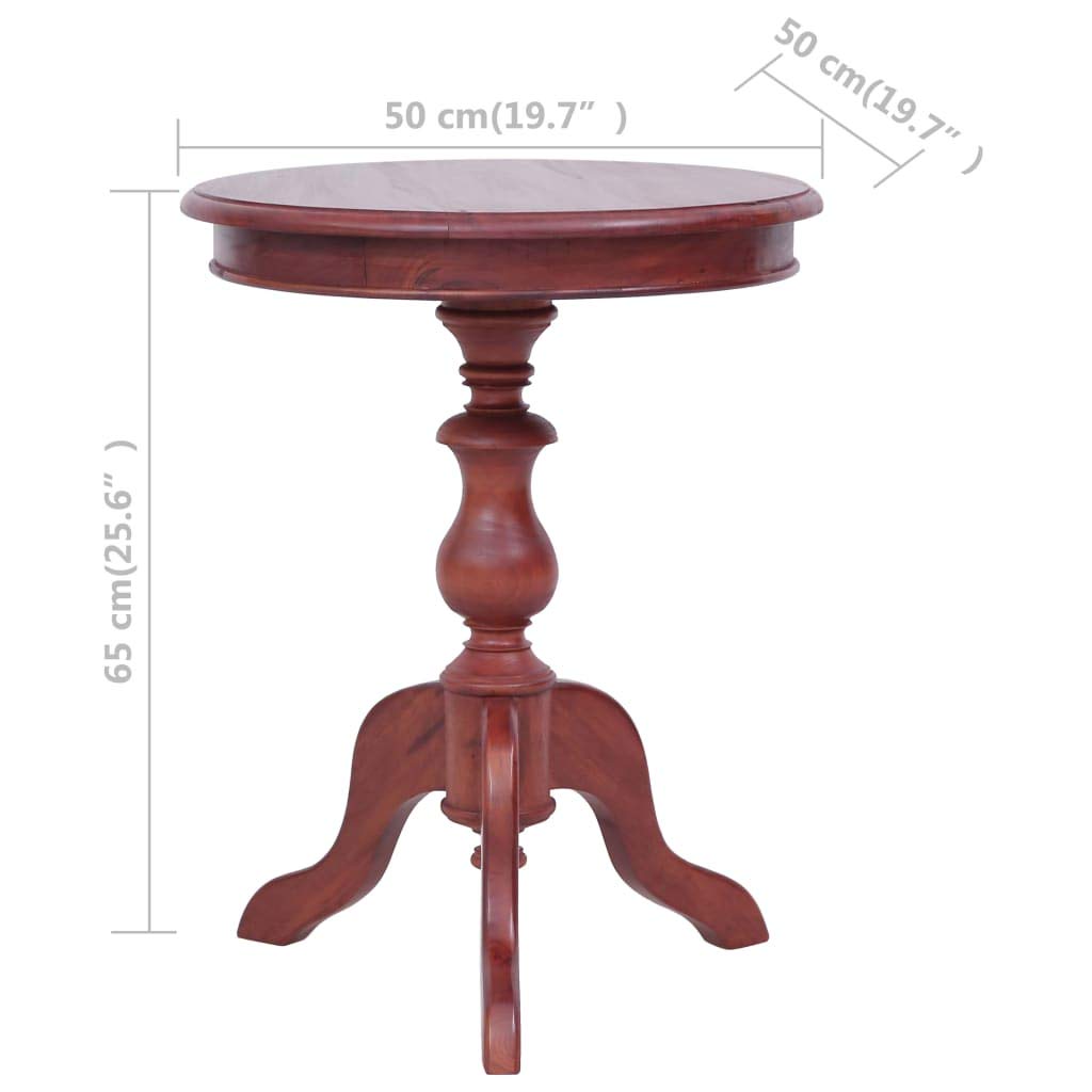 Solid Mahogany Wood Side Table 19.7x19.7x25.6 Inches - Brown Coffee Table, Couch Table, Accent Table for Living Room, Bedroom, Kitchen & Office - Perfect for Tea Time, Reading Nook & Home Decor