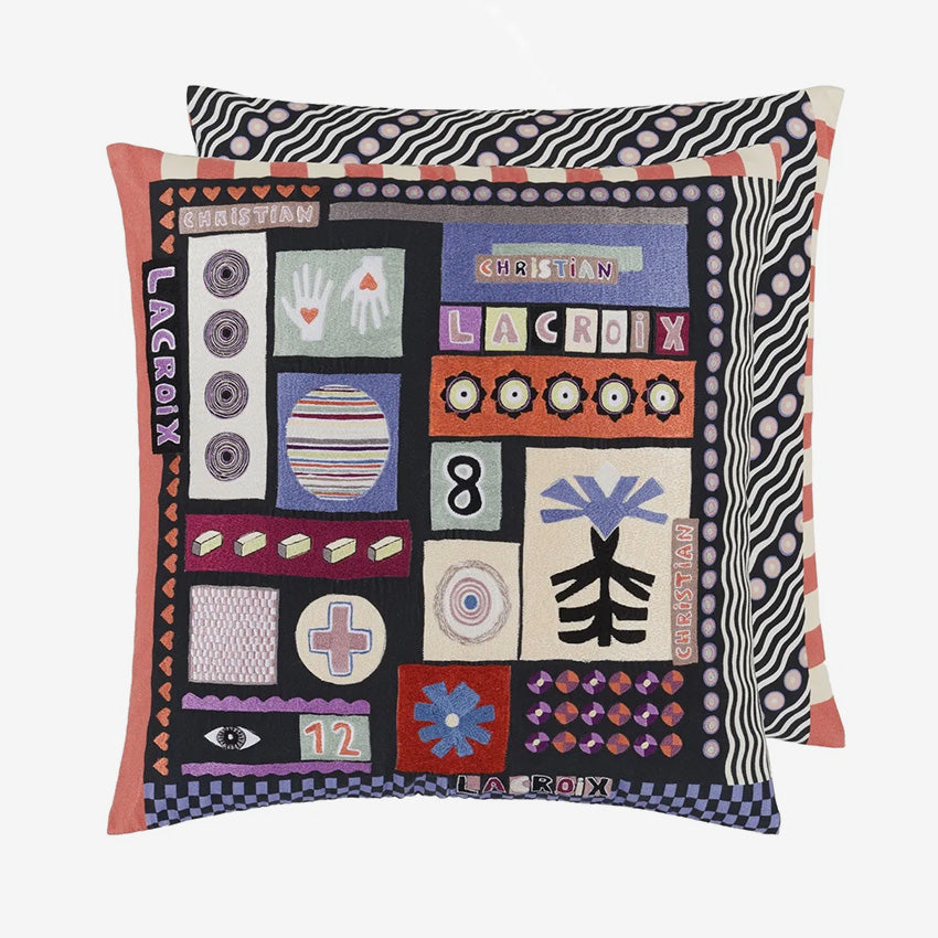 Christian Lacroix Mosaic Print Decorative Cushion Cover 55x55cm - Luxury Home Decor for Sofa, Bed & Living Room