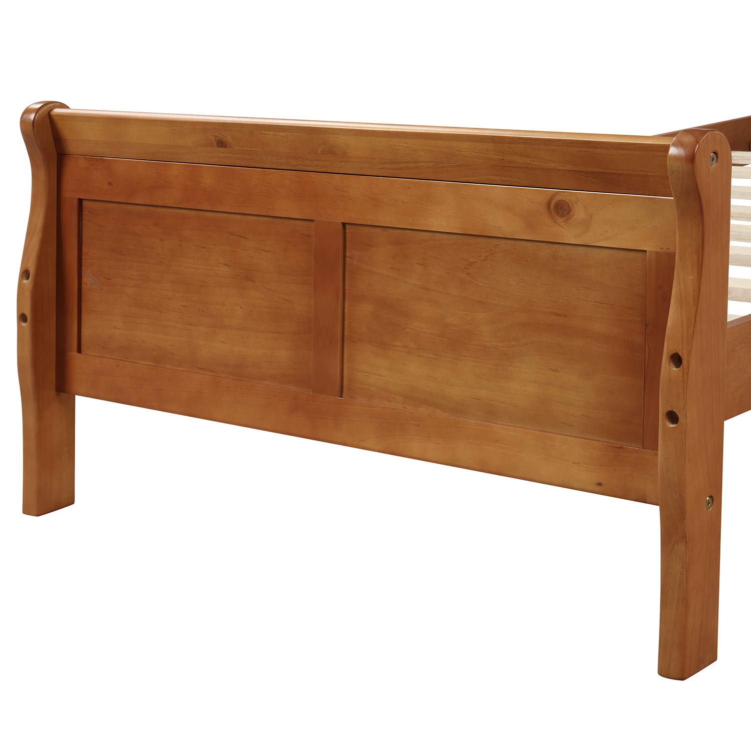 **Merax Solid Oak Wood Platform Bed Frame - Twin Size with Headboard & Footboard, Wood Slat Support - Sturdy Mattress Foundation for Bedroom, Guest Room, or Kids Room**
