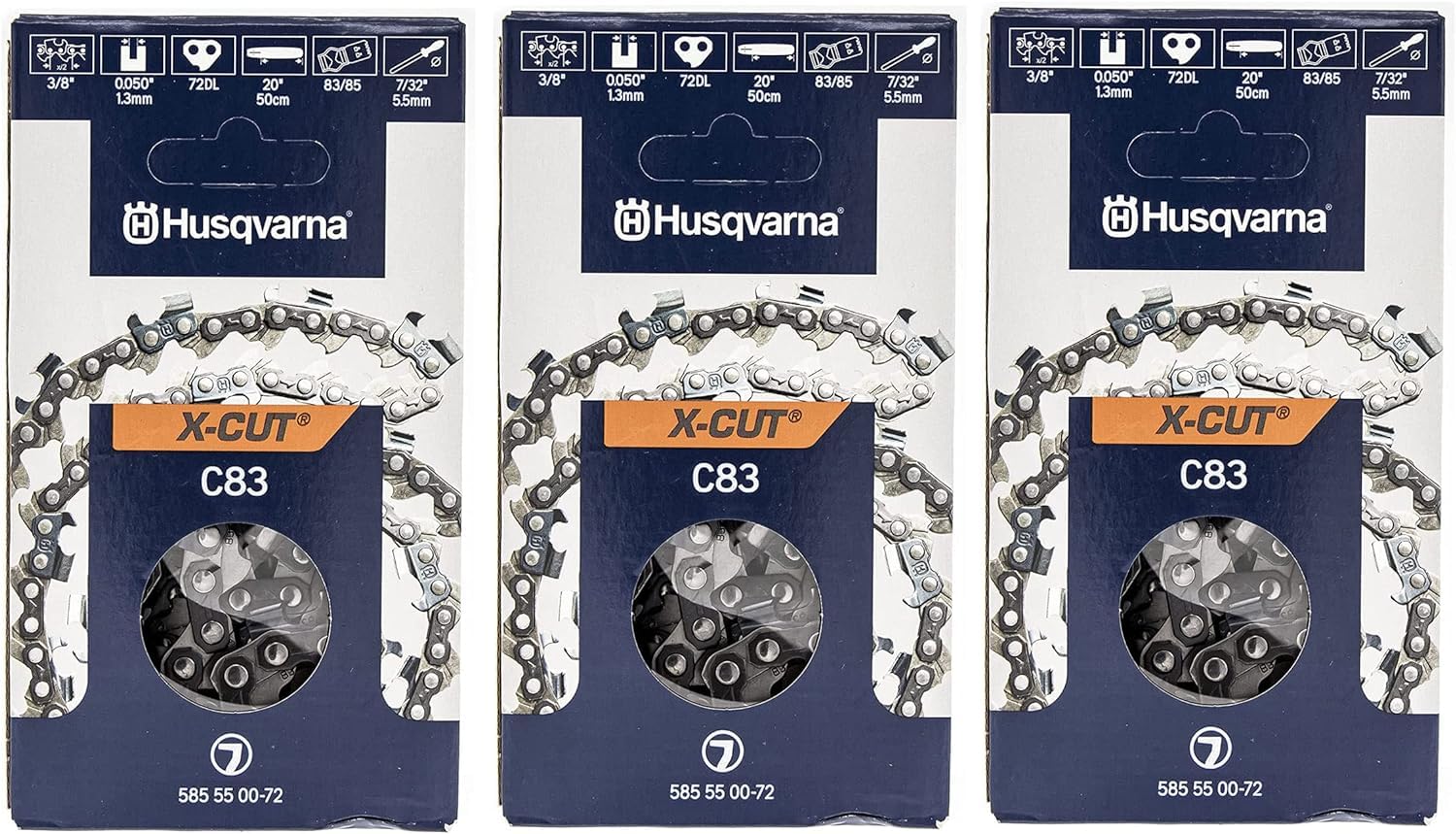 Husqvarna 585550072 20-Inch C83 Chainsaw Chain 3/8