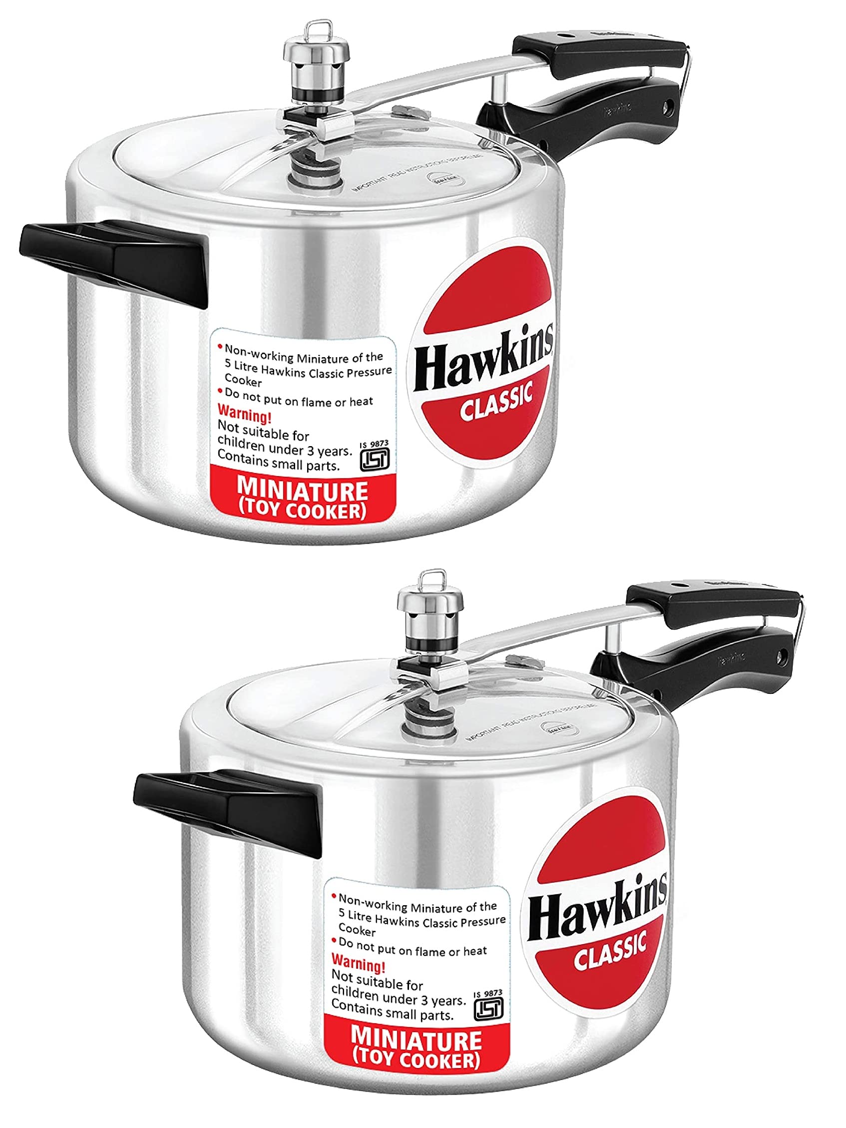Hawkins Aluminum Toy Cooker Set - 2 Piece Silver Mini Kitchen Play Set with Inner Lid - Perfect for Kids Pretend Play & Role-Playing Games