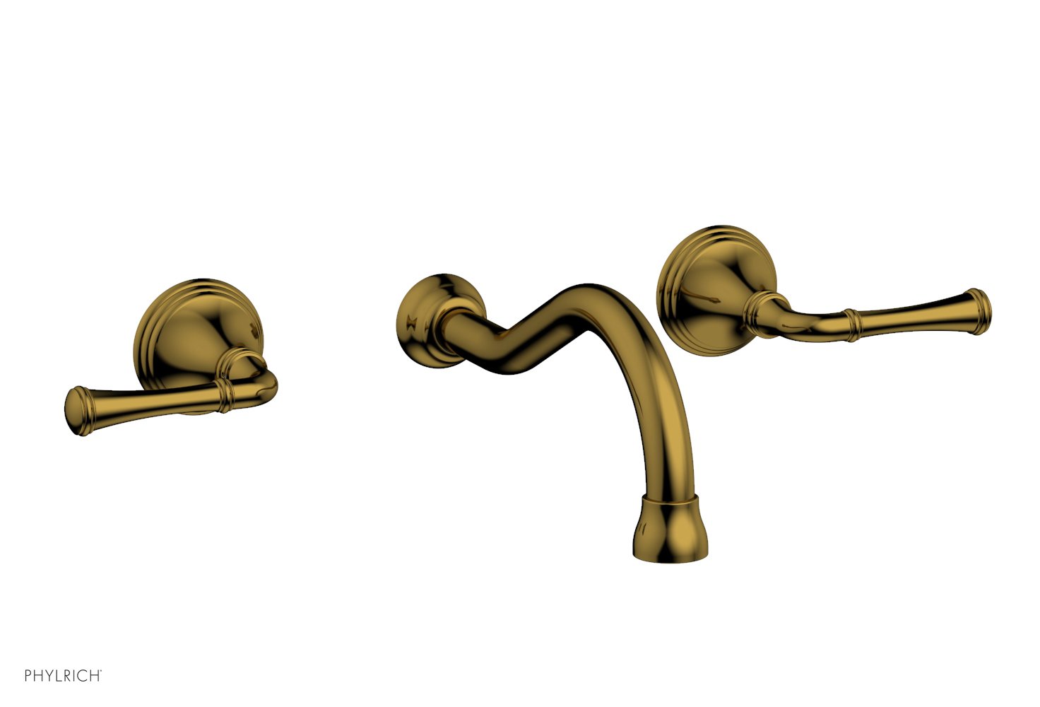 3RING Wall Mount Lavatory Faucet Set with Straight Lever Handles - DWL205 - Perfect for Modern Bathroom & Powder Room Renovations