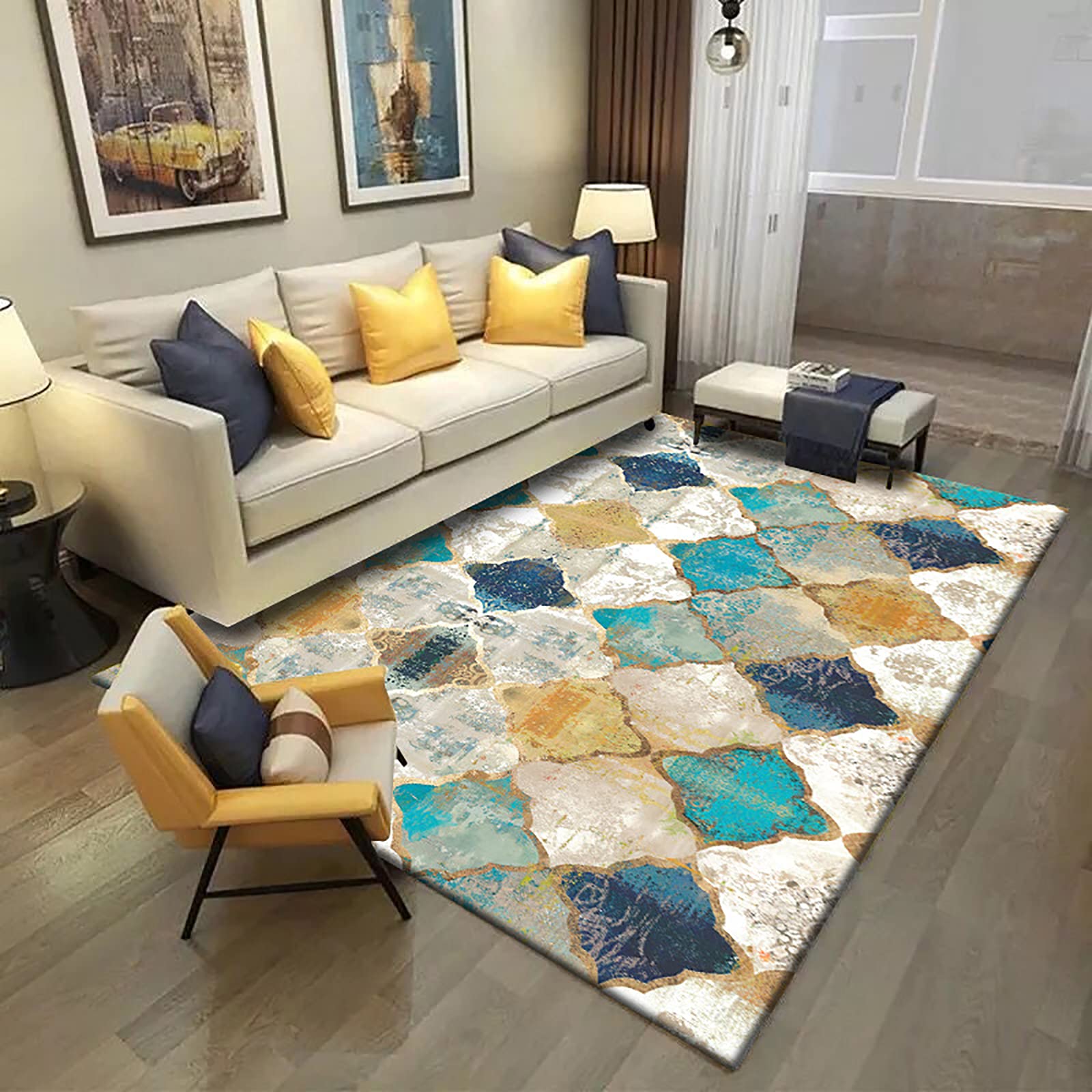 Non-Slip Rubber Backed Hallway Runner Rug - Washable Kitchen & Entryway Carpet - Custom Size 2x8ft (60x250cm) - Perfect for High-Traffic Areas, Bedrooms & Home Decor