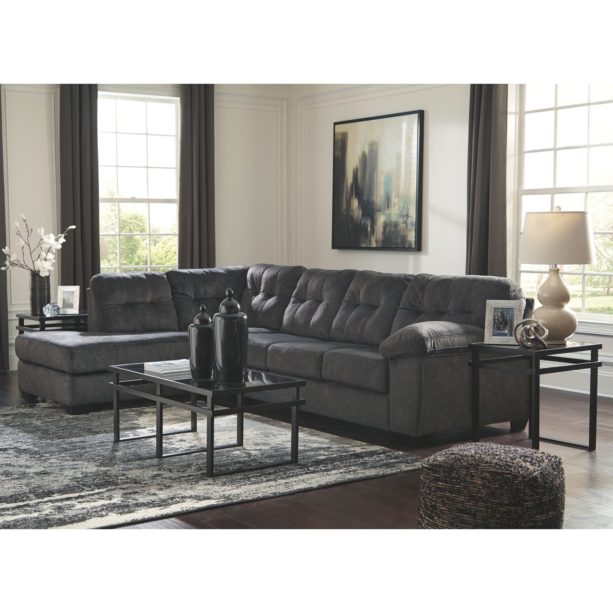 Accrington 2-Piece Sectional Sofa with Chaise Lounge - Modern L-Shaped Couch for Living Room, Family Room & Apartment