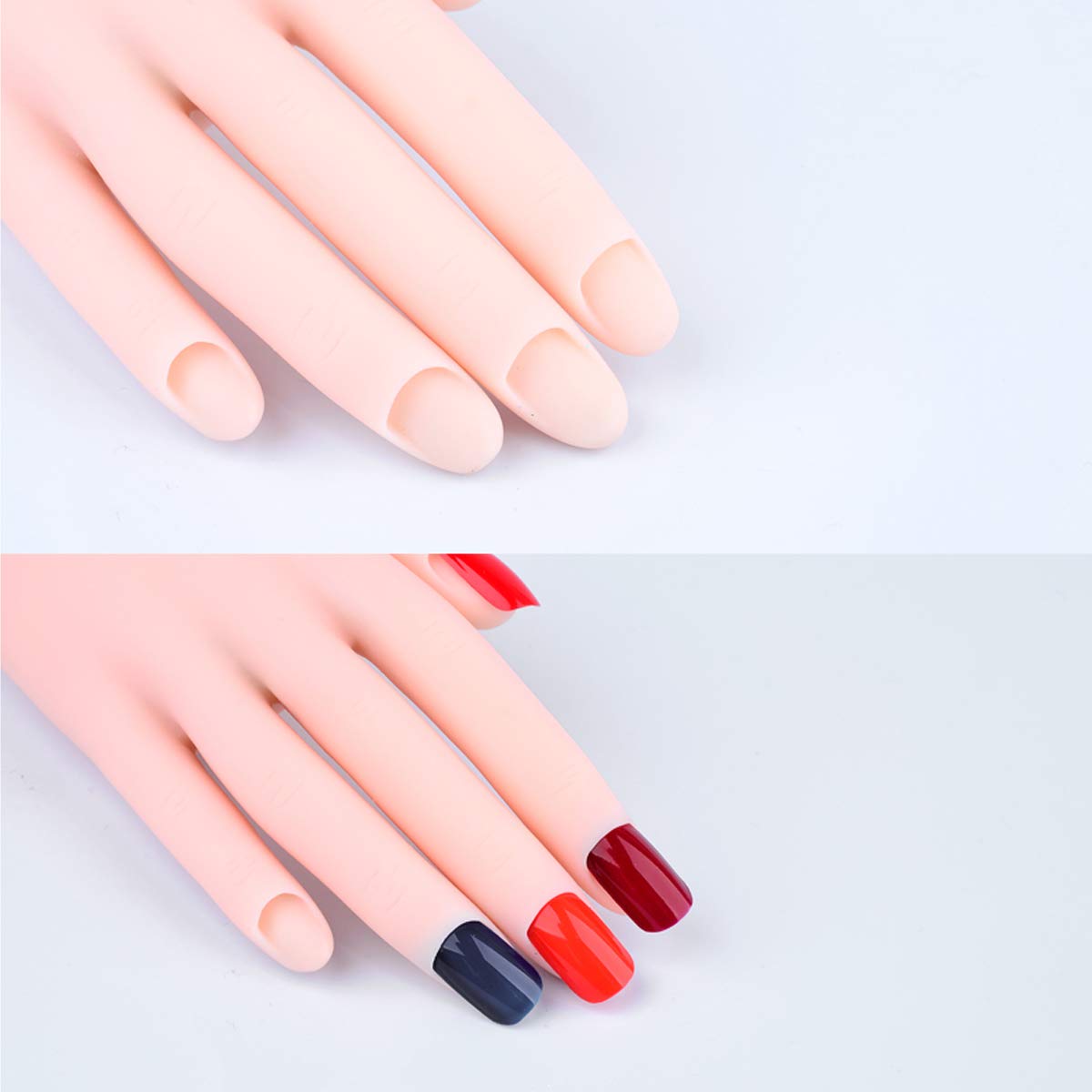 Acrylic Nails Practice Hand - Flexible Bendable Mannequin Hand for Nail Art Training, Perfect for Beginners & Professionals | Salon, Home Practice & Nail Technician Training Tool