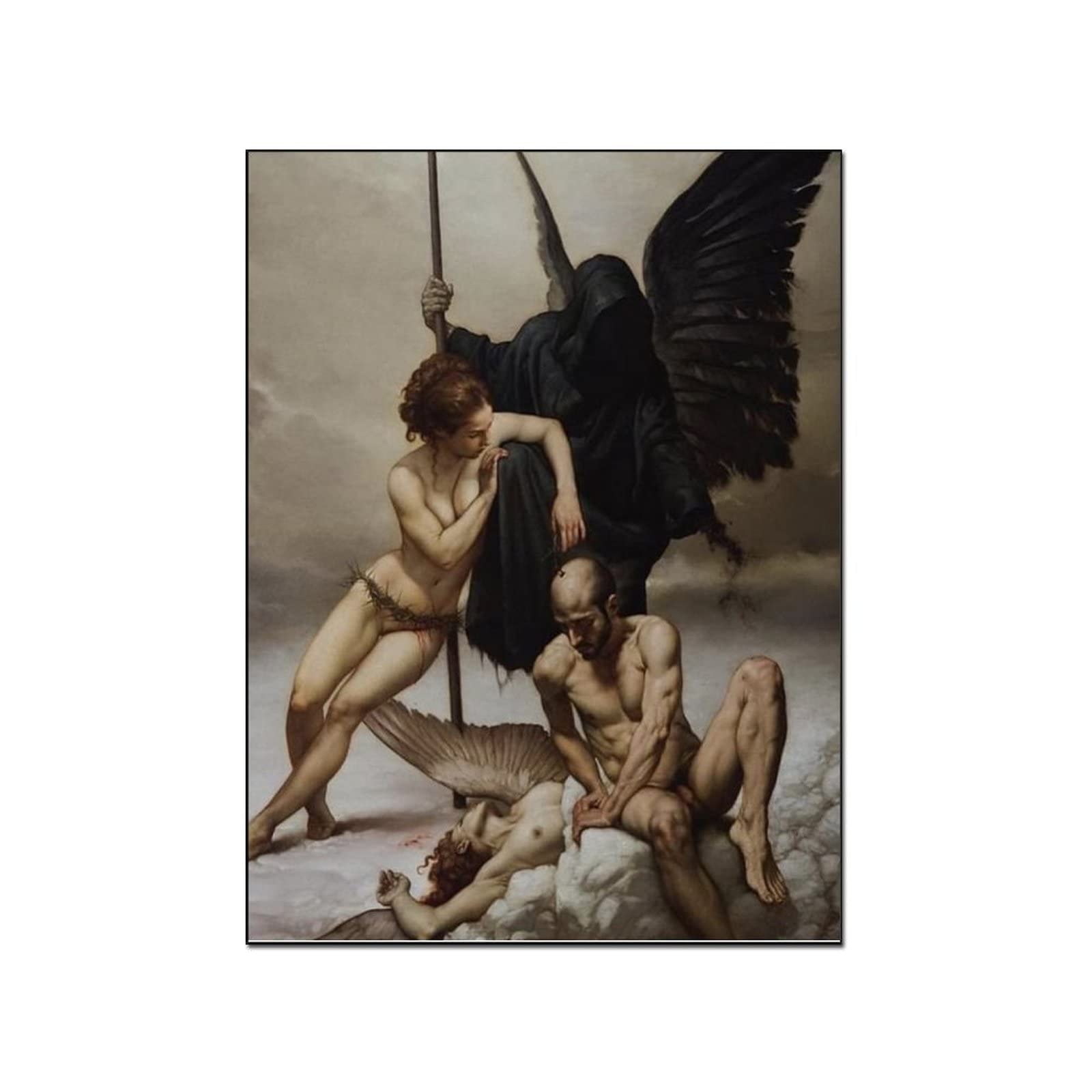 Roberto Ferri Baroque Oil Painting Fallen Angel Art Print - Premium Framed Wall Decor for Living Room, Bedroom & Office - Vintage Gothic Poster & Wall Art