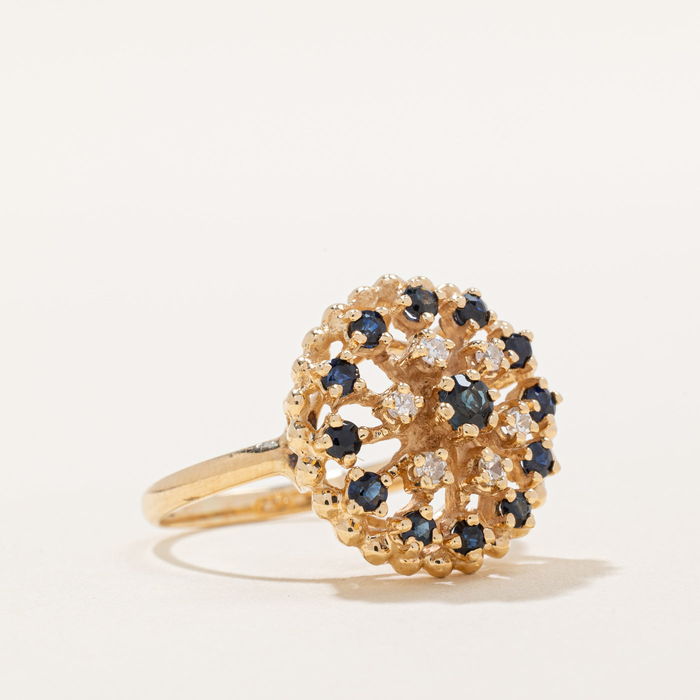 Exquisite 0.35ctw Sapphire & 0.06ctw Diamond Ring - Size 6.5 | Elegant Engagement, Wedding & Anniversary Jewelry Gift for Women