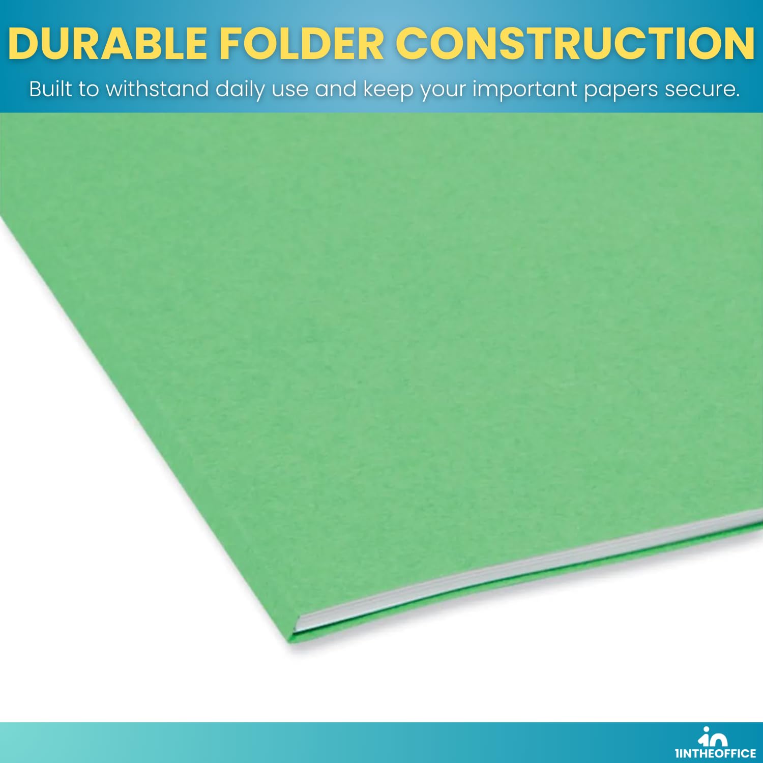 1InTheOffice Green File Folders - 3-Tab Letter Size Top-Tab Folders, 24-Pack - Perfect for Office Organization, Document Filing & Home Office Storage