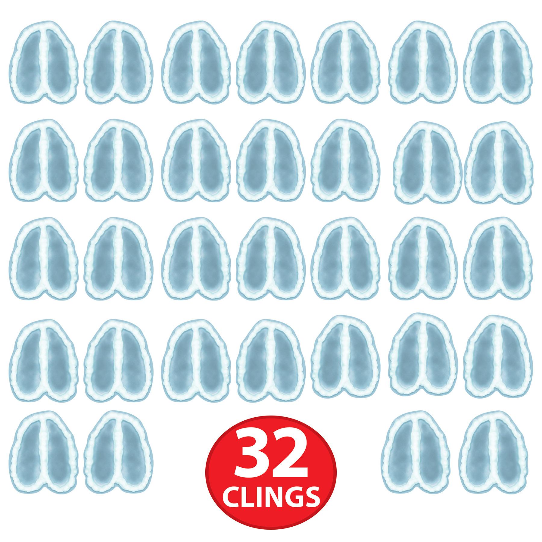 12 Pack Beistle Christmas Reindeer Footprints Peel & Stick Window Clings - Holiday Home Decor for Christmas Party, Fireplace & Glass Door Decoration