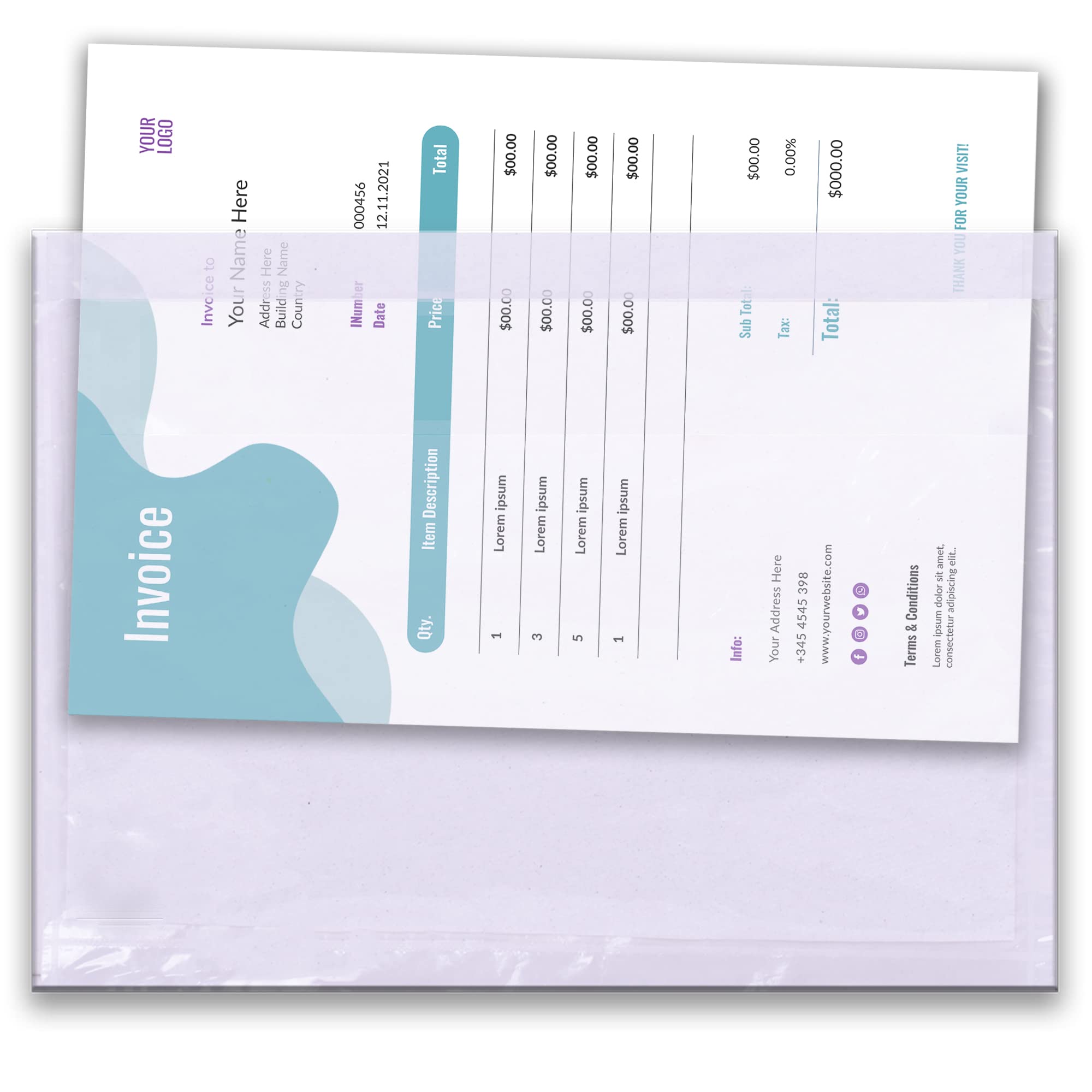 200-Pack A4 Clear Plastic Envelopes (328x230mm) - Peel & Seal Document Sleeves for Shipping | Waterproof Mailing Wallets for Invoices, Packing Slips & Delivery Notes | Perfect for E-commerce, Office Mailings & Parcel Attachments
