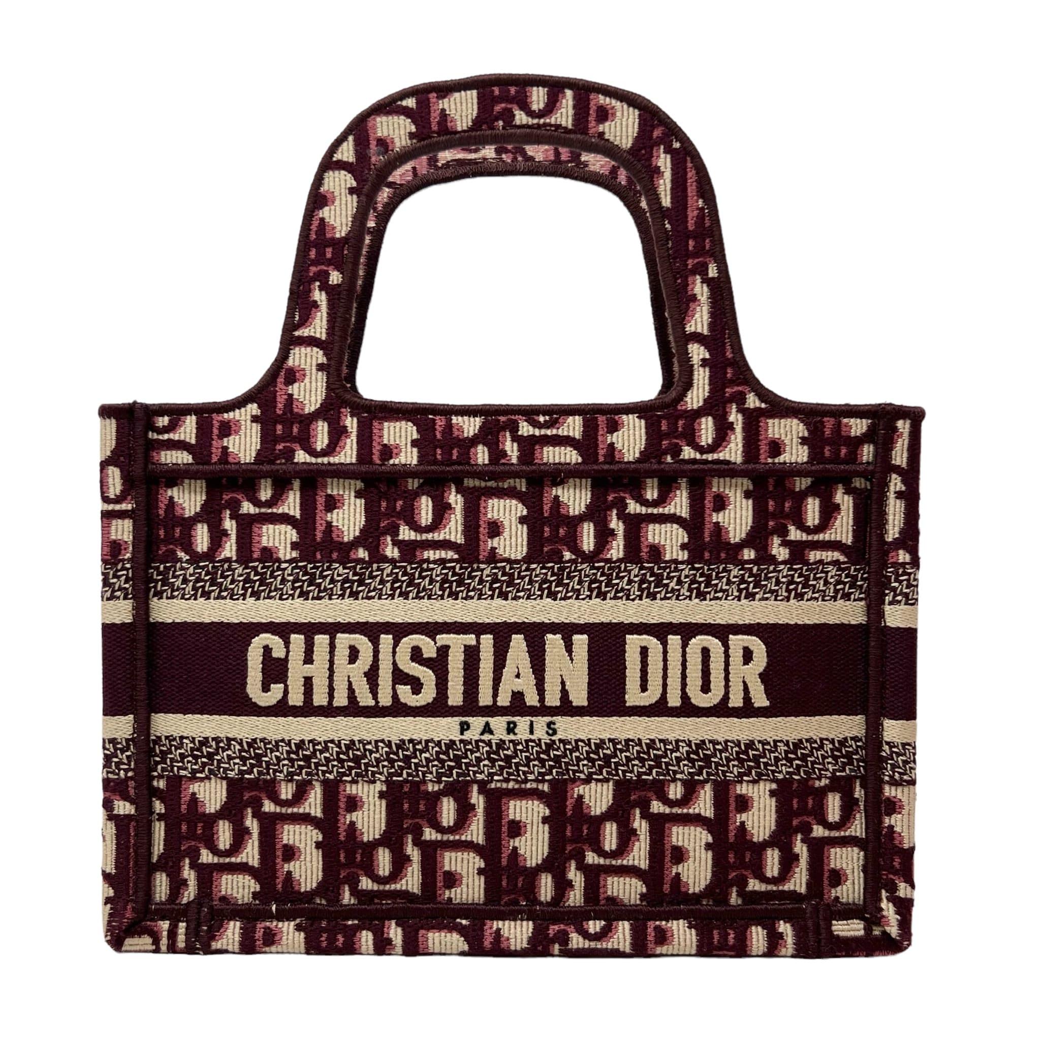 Dior Burgundy Mini Book Tote Bag - Luxury Designer Handbag for Women | Perfect for Work, Travel & Everyday Use