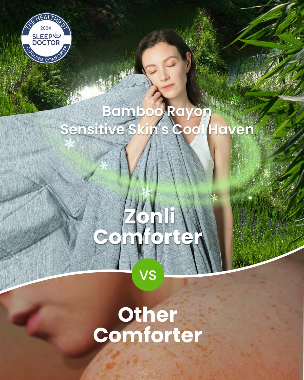 ZonLi Z-Magic 100% Cooling Bamboo Viscose Comforter - Lightweight All-Season Blanket | Breathable & Hypoallergenic Bedding for Bed, Sofa & Guest Room | Perfect for Hot Sleepers, Allergy Sufferers & Cozy Home Decor