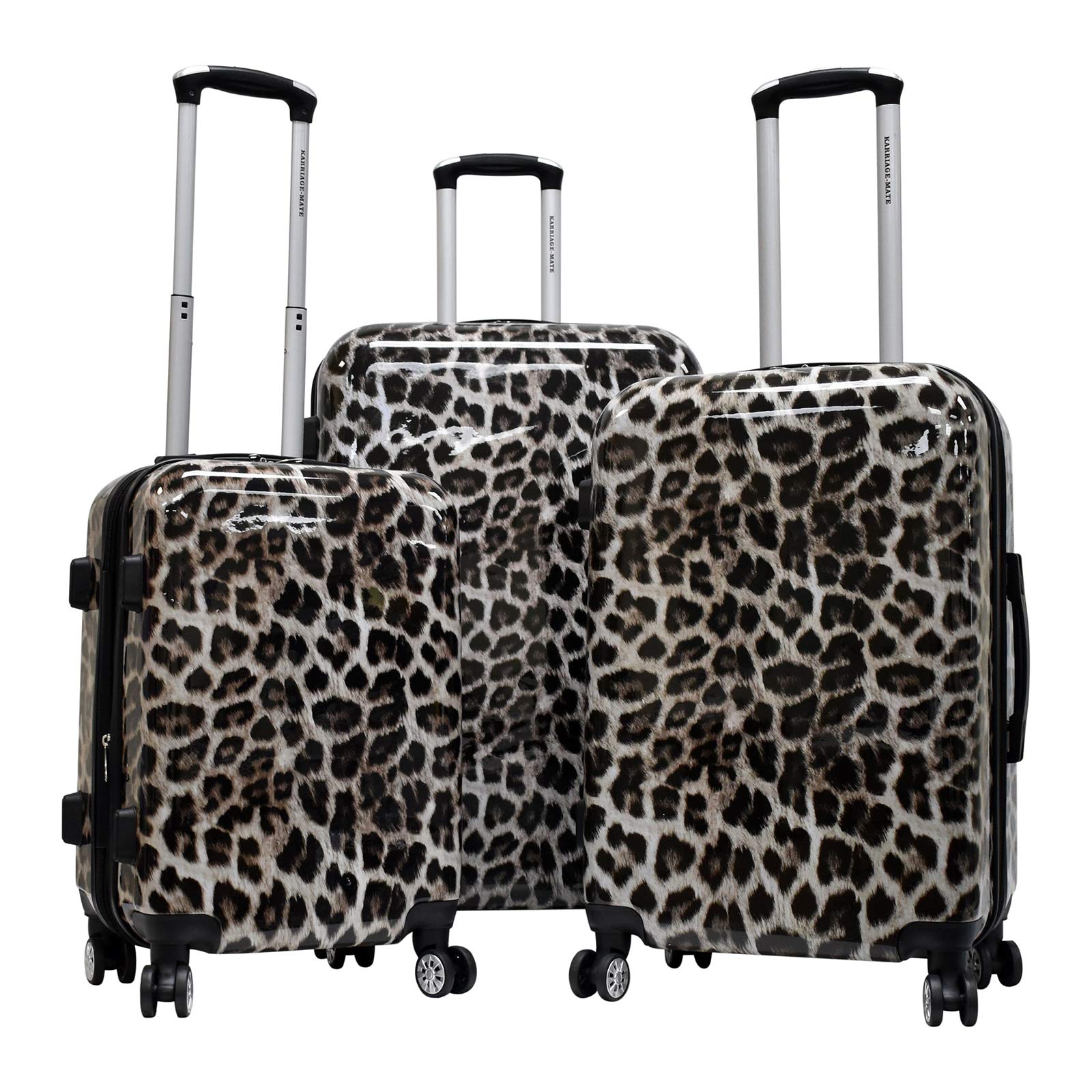 Durable Hardside Luggage Set with 360° Spinner Wheels, Expandable Design & TSA Lock - Cheetah Print | Perfect for Air Travel, Business Trips & Family Vacations