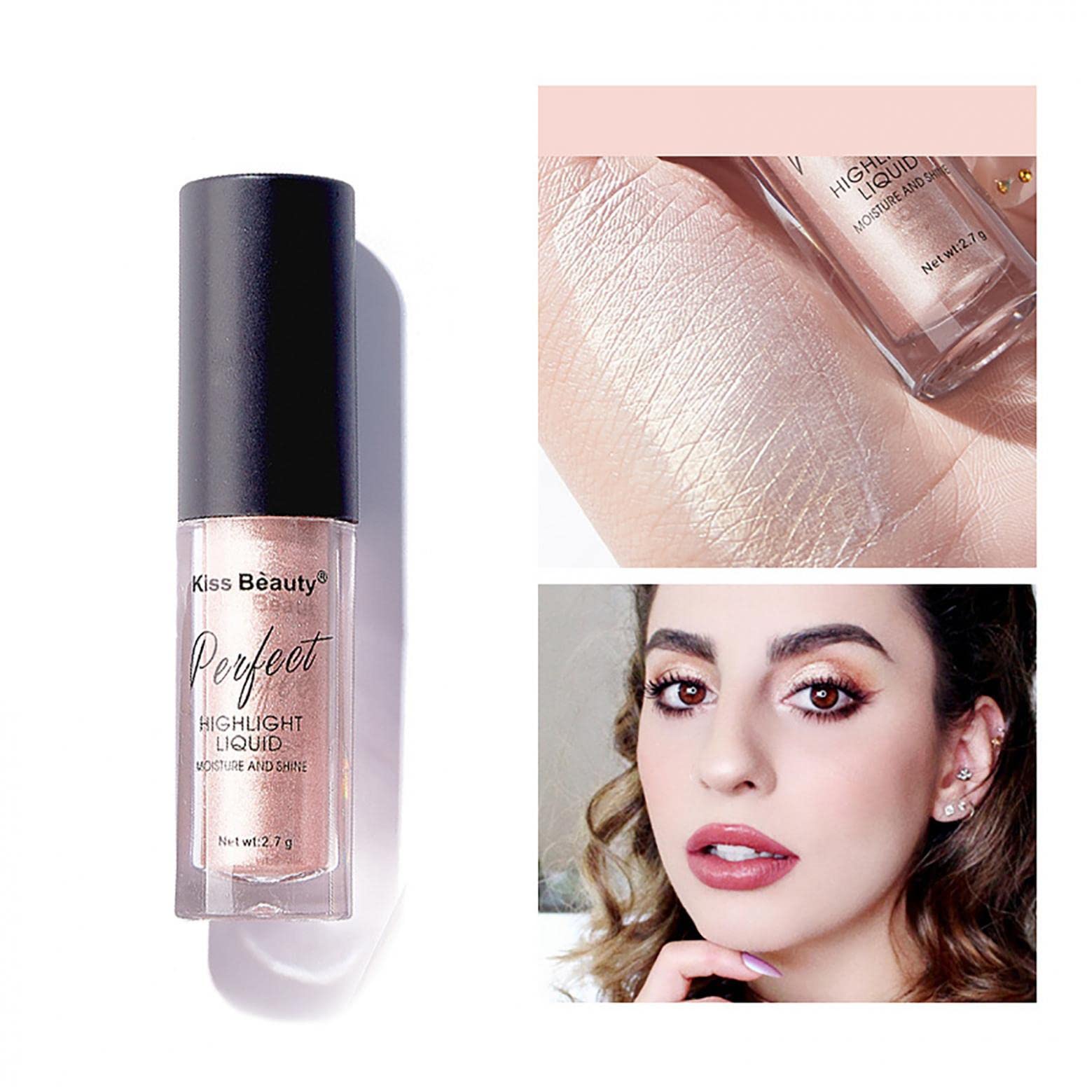 Liquid Highlighter Makeup - 3 Colors Shimmer Body Luminizer for Face & Eyes | Long Lasting Glow & Illuminating Highlights | Perfect for Parties, Photos & Everyday Glam