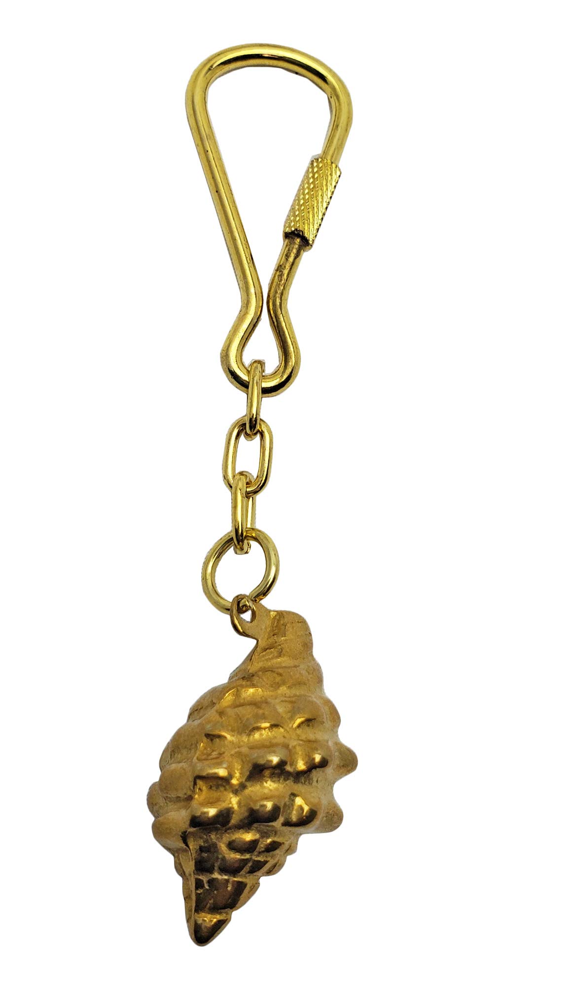 Nautical Themed Brass Shell Keychains - Durable & Stylish for Beach Lovers, Travelers, and Gift Giving