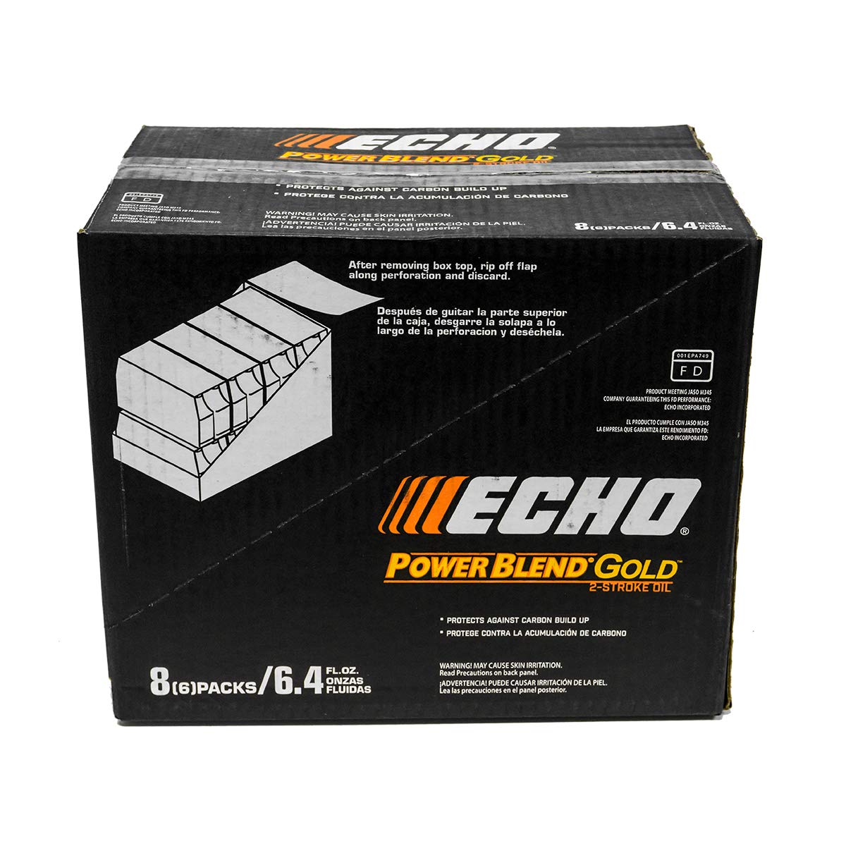48PK Echo Power Blend 2-Cycle Oil 6.4 oz Bottles - Premium 2.5 Gallon Mix for Chainsaws, Trimmers & Outdoor Power Tools - 6450025