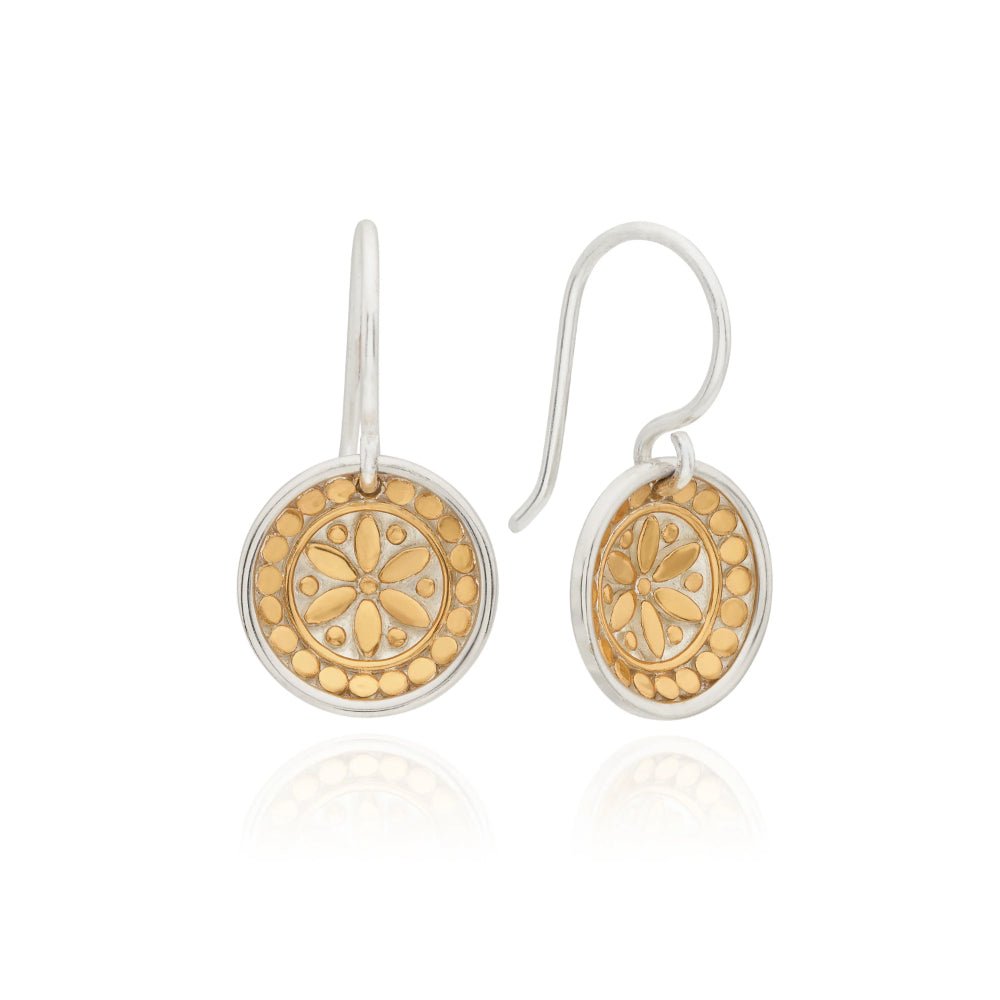 Anna Beck Classic Flower Dish Drop Earrings for Women - Elegant Floral Dangle Earrings for Wedding, Party & Everyday Wear