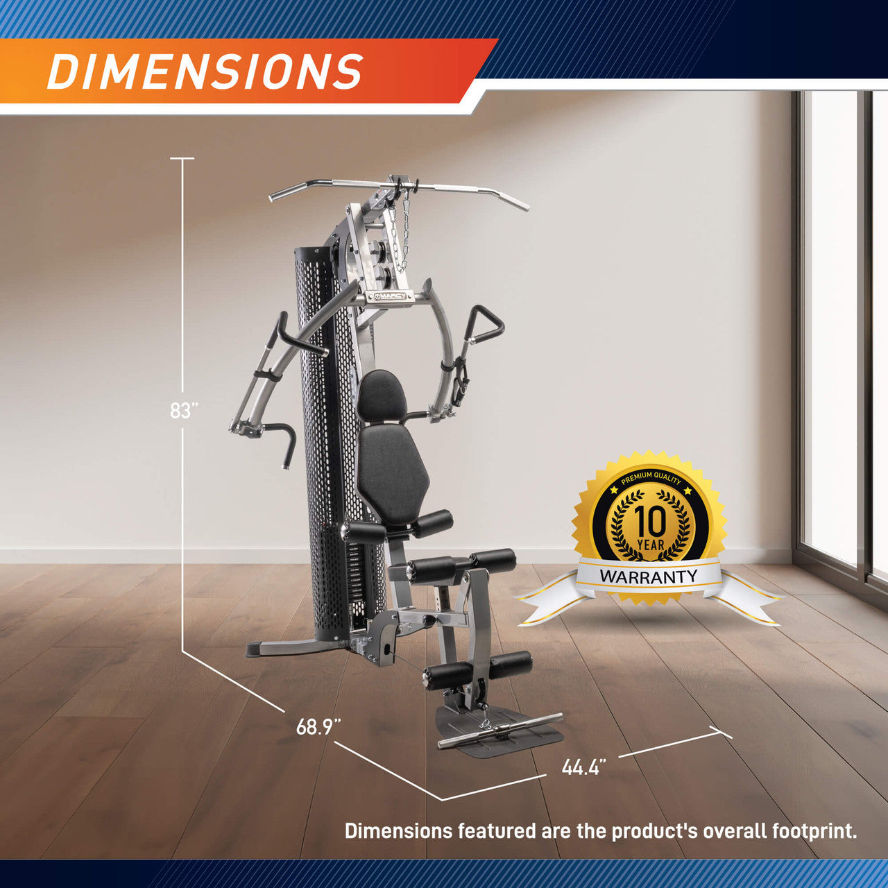 Marcy 150 LB. Home Gym System with Rowing Machine - MWM 8307 | Strength Training Equipment for Full Body Workout at Home | Perfect for Small Spaces & Home Fitness