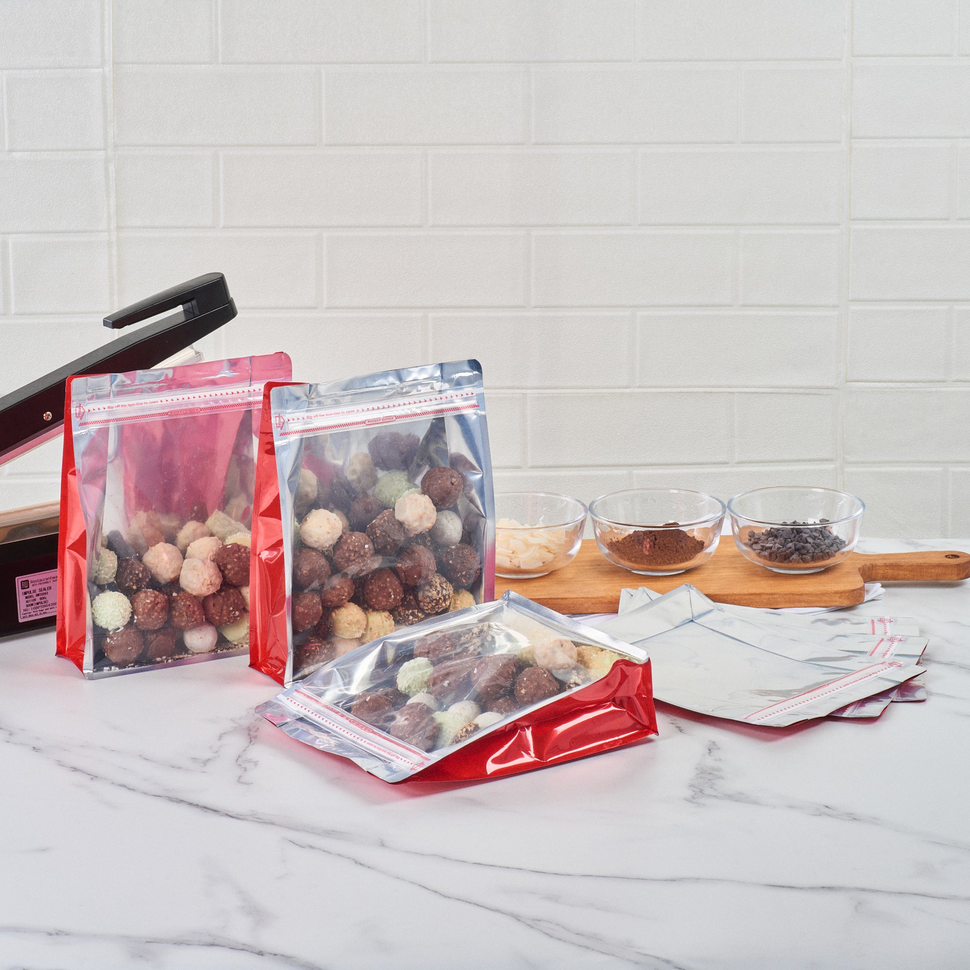 Premium Red Plastic Snack Bags - Large 9.5
