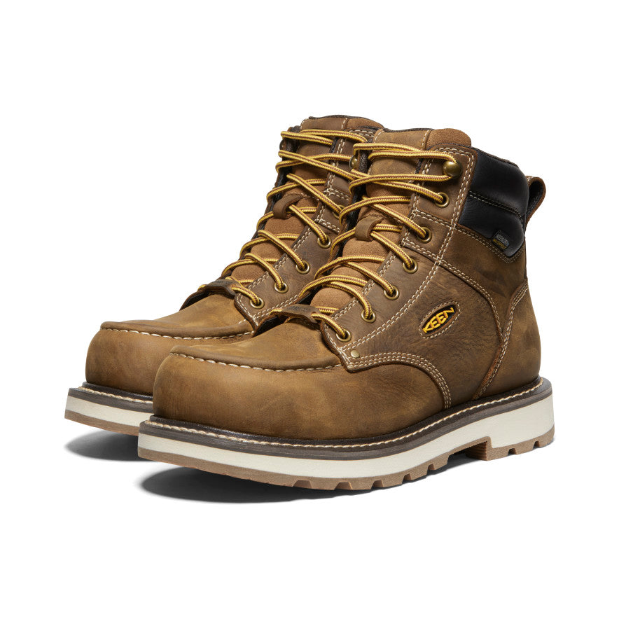 Men's Cincinnati 6 Waterproof 90° Heel Work Boot with Carbon Toe - Belgian/Sandshell - Durable Safety Boots for Construction, Outdoor & Heavy Duty Work