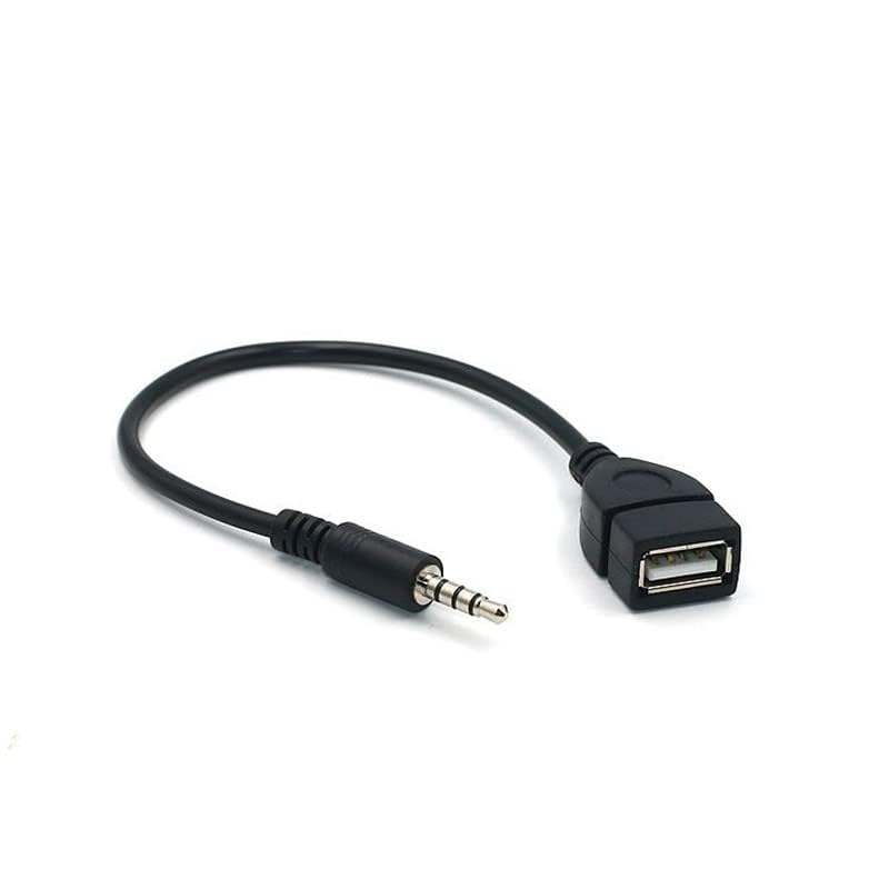 3.5mm AUX to USB A Female Car Audio Adapter Cable - Converts AUX to USB for Car Stereos, GPS, CD & DVD Players - Black | Perfect for Upgrading Car Audio Systems & Connecting Devices
