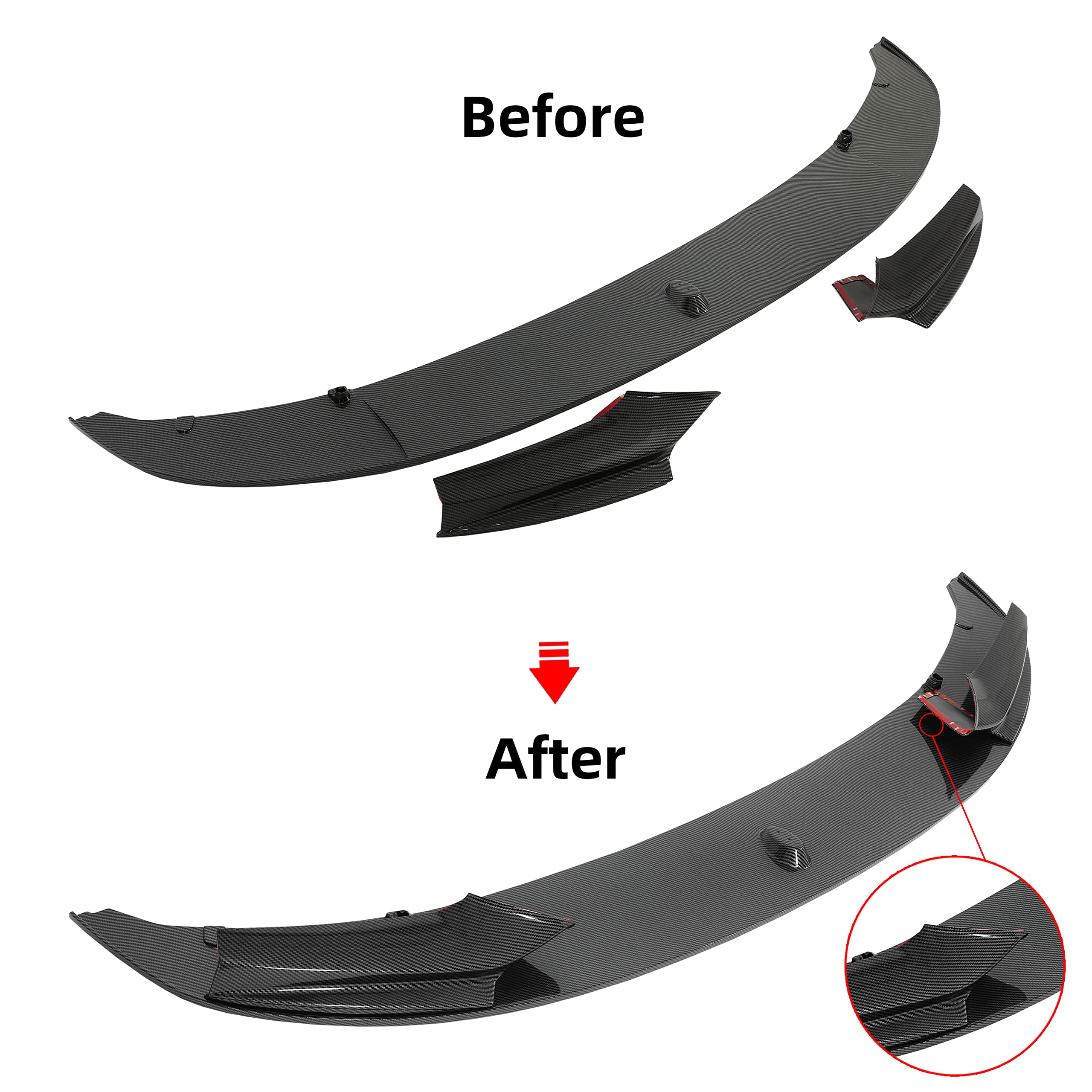 Kojem Front Bumper Spoiler Lip for 2011-2016 BMW F10 5 Series 520i 535i 550i M Sport - Carbon Fiber Painted Bumper Guard - Enhances Aerodynamics & Sporty Look for Street Racing & Car Shows