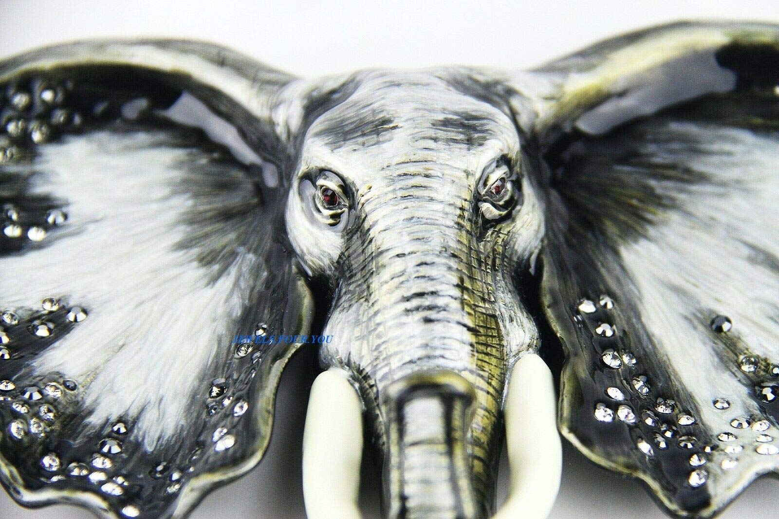 Jay Strongwater Jungle Rare Elephant Trinket Tray - Swarovski Crystal Decor #2 | Elegant Jewelry Organizer & Home Decor for Dresser, Vanity, or Gift Giving