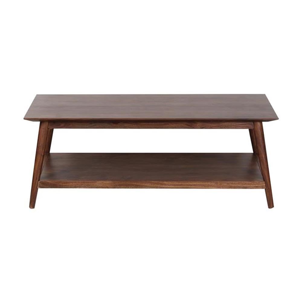 Hawthorne Collections Portola Solid Acacia Wood Coffee Table - Brown, Rustic Living Room Furniture, Perfect for Home Decor & Entertaining Guests