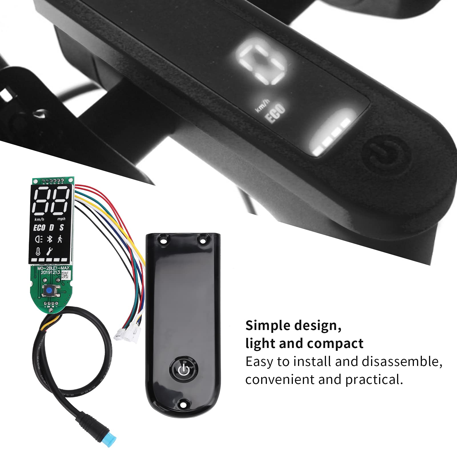 36V 96x36mm LCD Speedometer with Backlight for Ninebot G30 Electric Scooter - Digital Dashboard Display with Protective Cover - Perfect for Scooter Upgrades & Performance Monitoring
