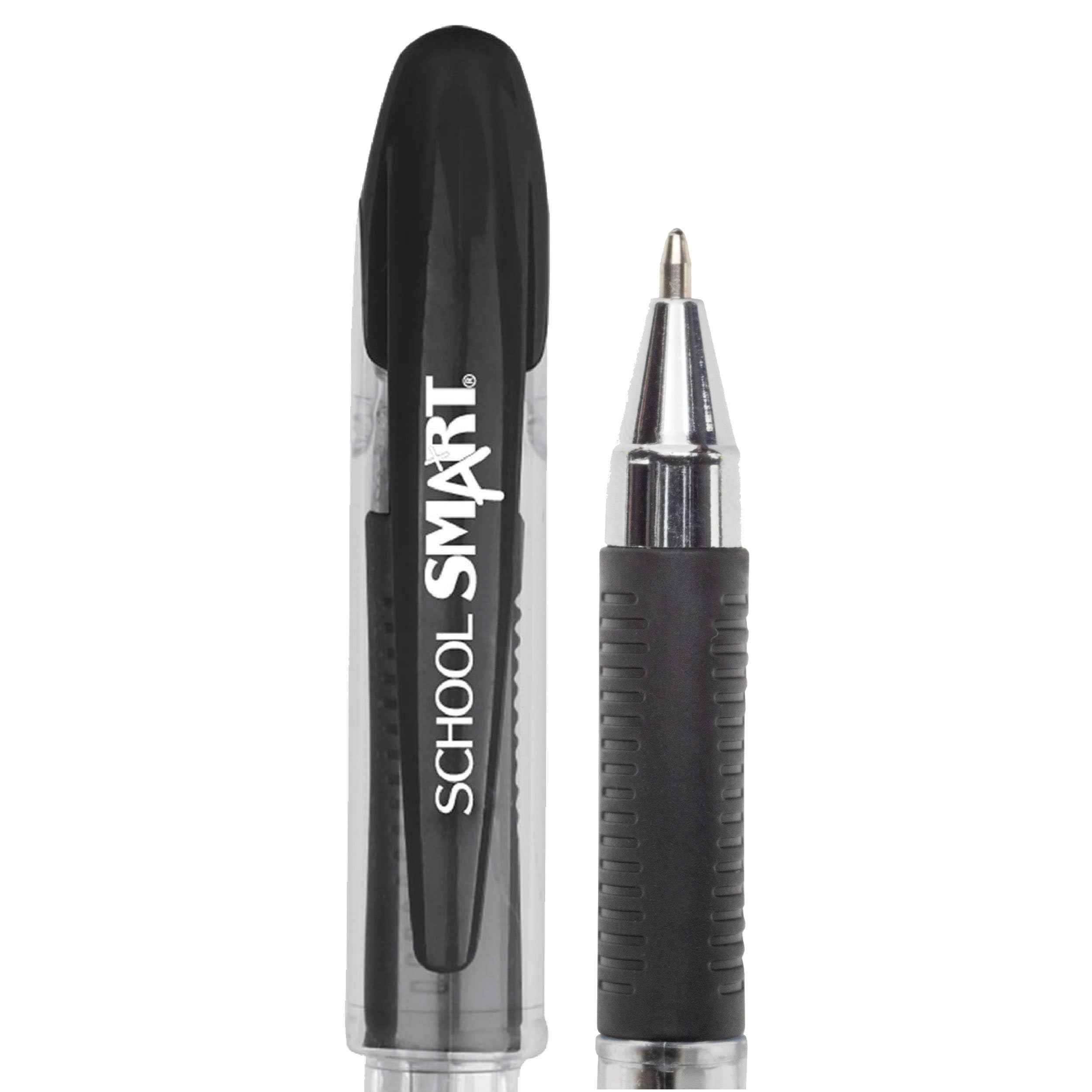 School Smart Ballpoint Pens - Medium Tip, Black Ink, Pack of 48 - Smooth Writing Pens for Office, School & Note Taking