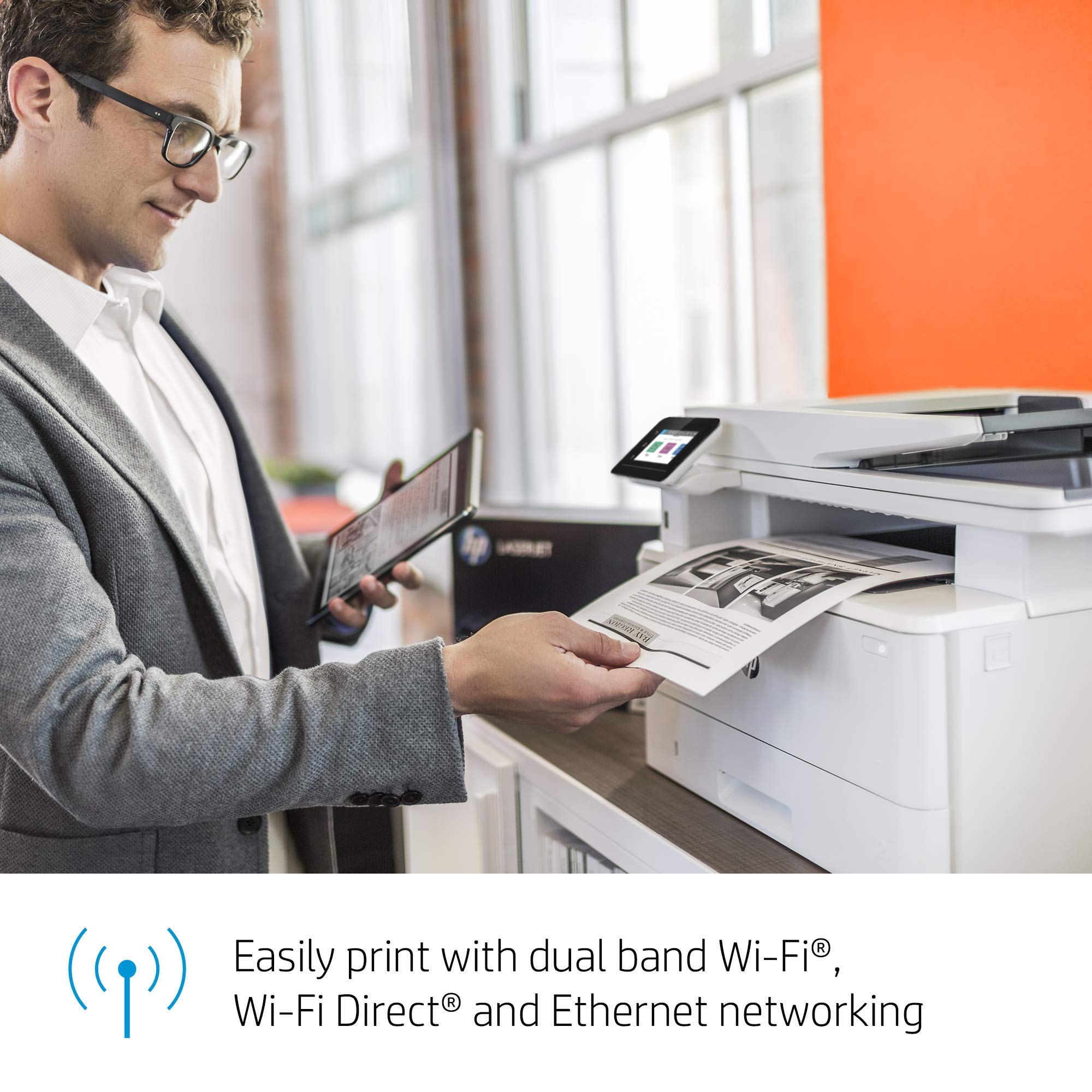 HP LaserJet Pro M428fdw Wireless All-in-One Laser Printer with Fax, Copy, Scan - Fast Printing, Mobile Printing (Renewed) - Perfect for Home Office & Small Business
